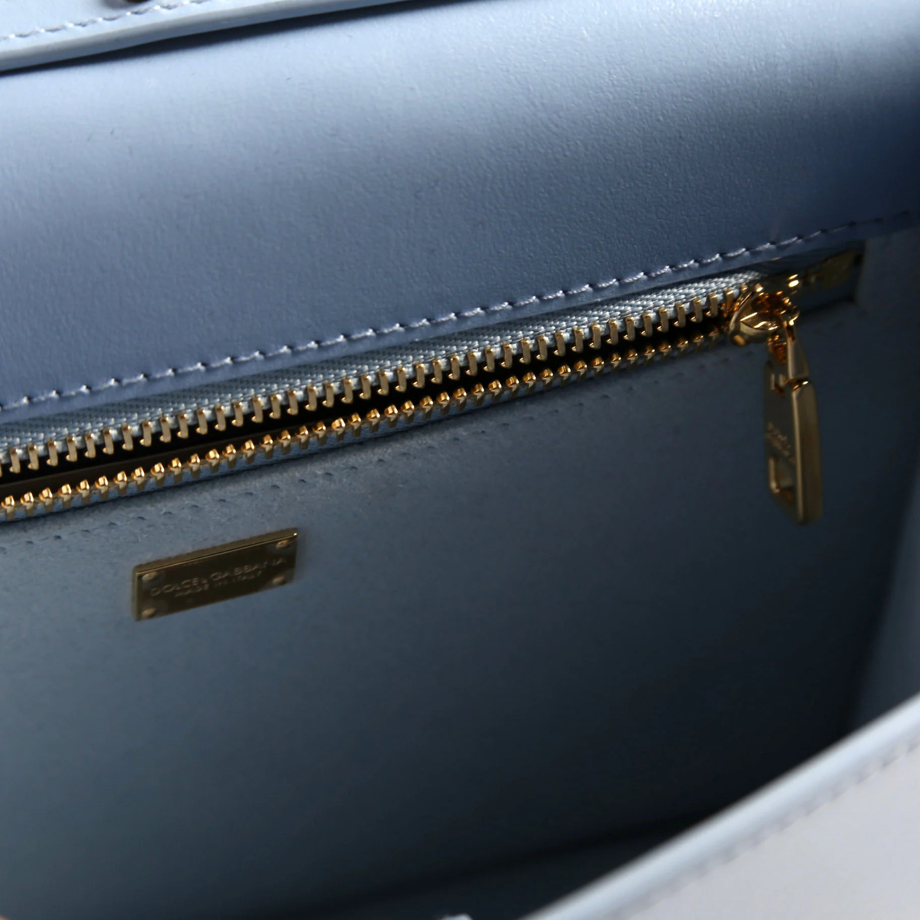 DG Logo Calfskin Flap Crossbody Bag Blue - Image 6