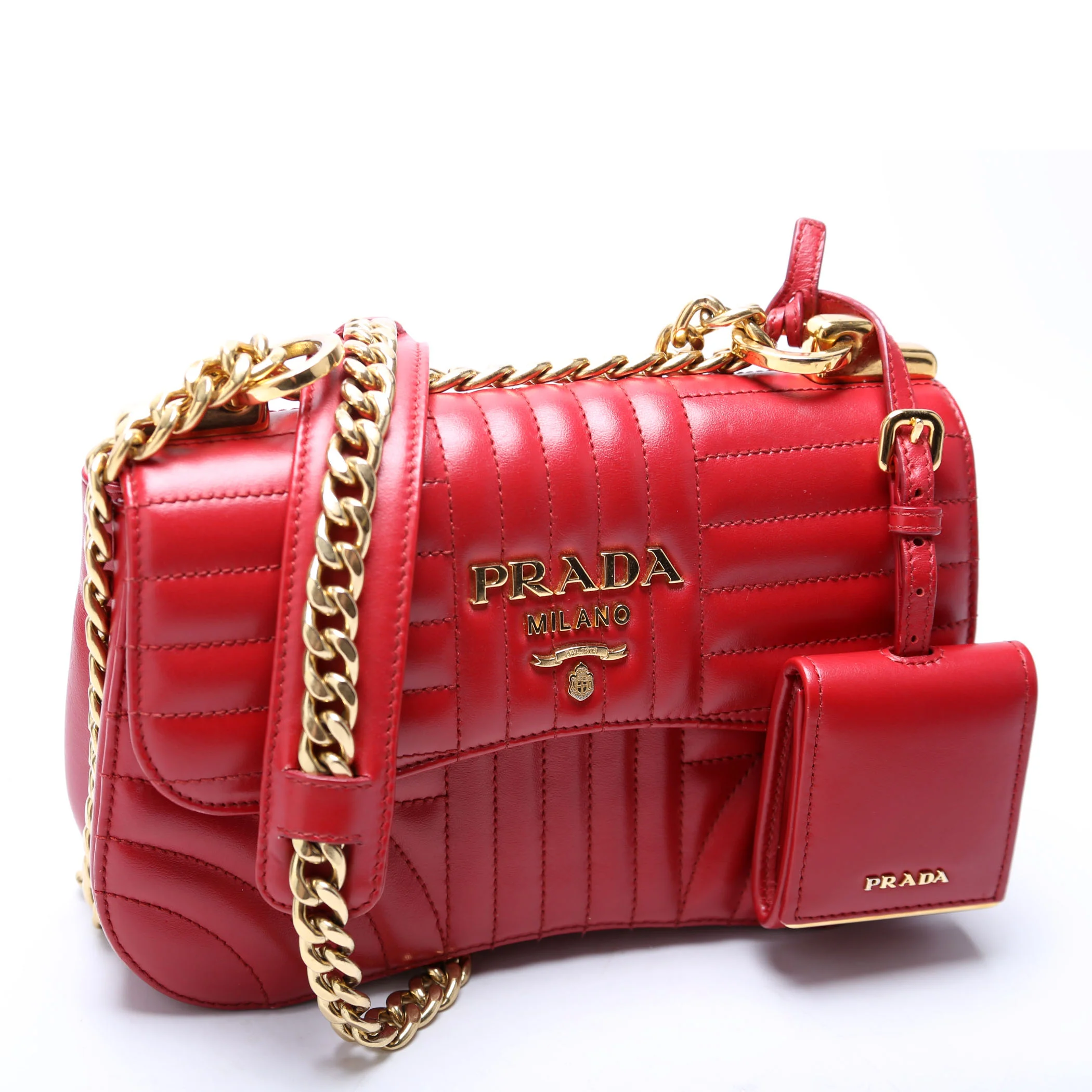 Diagramme Curved Flap Calfskin Red - Image 2