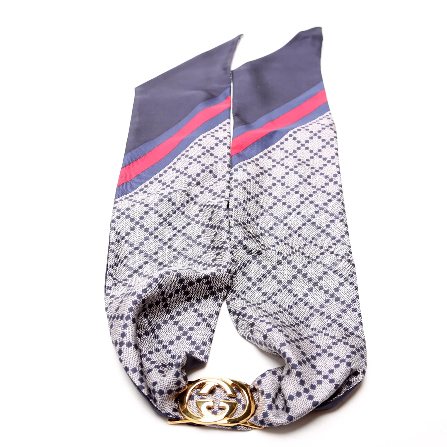 Diamante Silk Twill With Interlocking Ring Scarf - Image 3
