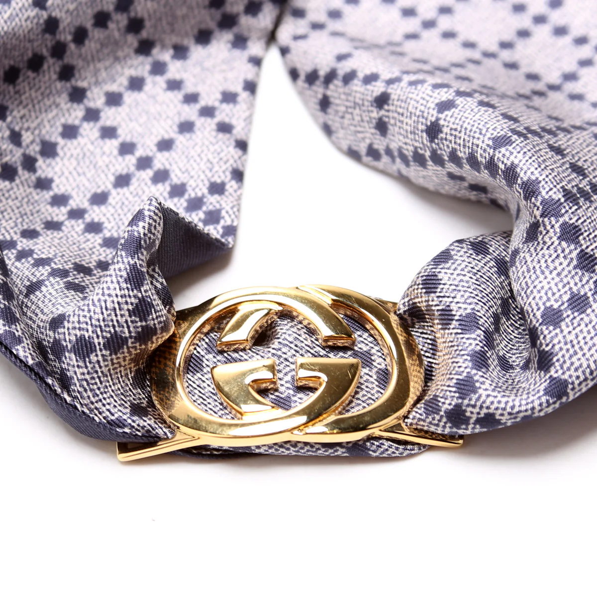 Diamante Silk Twill With Interlocking Ring Scarf - Image 4