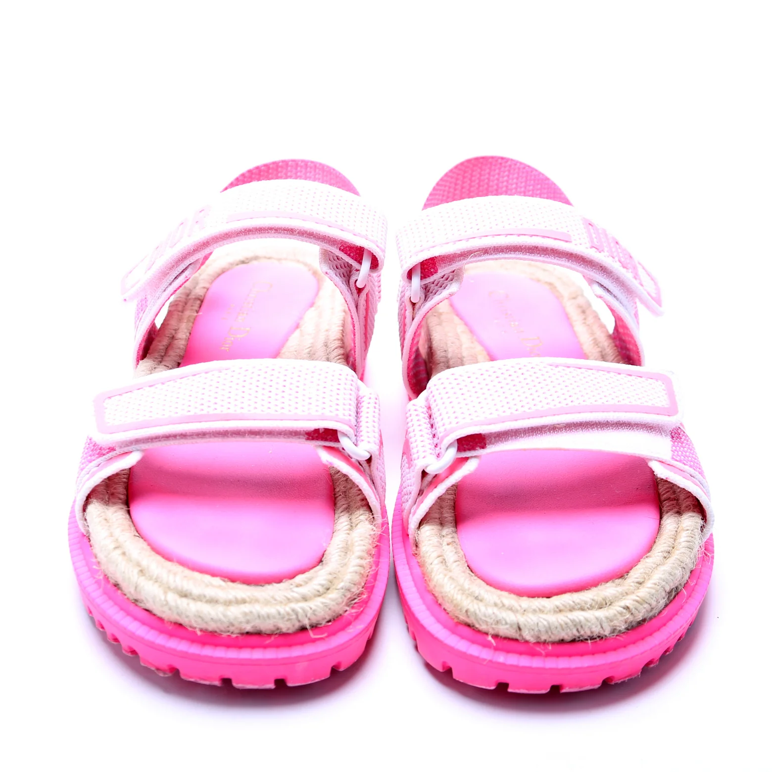 Dioract Tech Knit Jute Sandals Size 38 Pink - Image 2