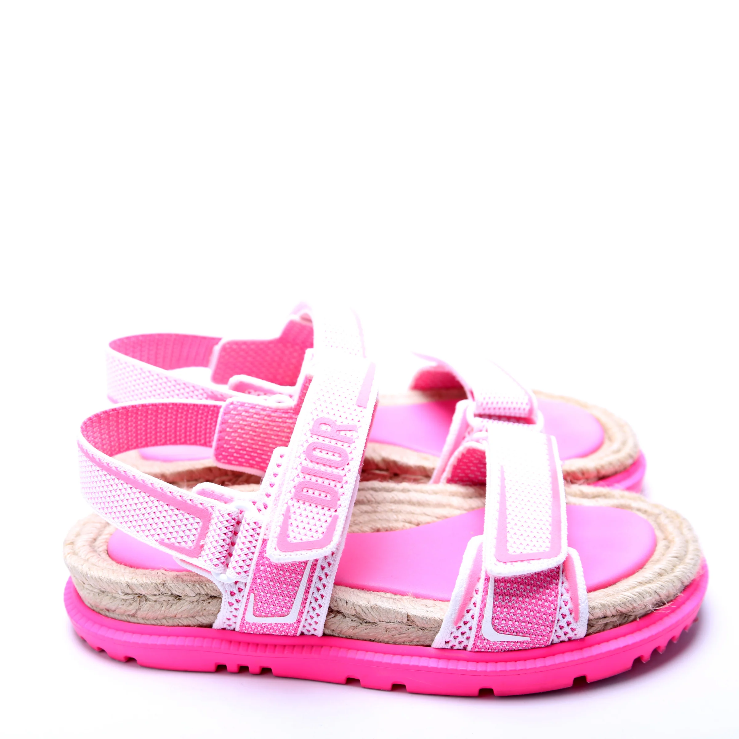 Dioract Tech Knit Jute Sandals Size 38 Pink - Image 3