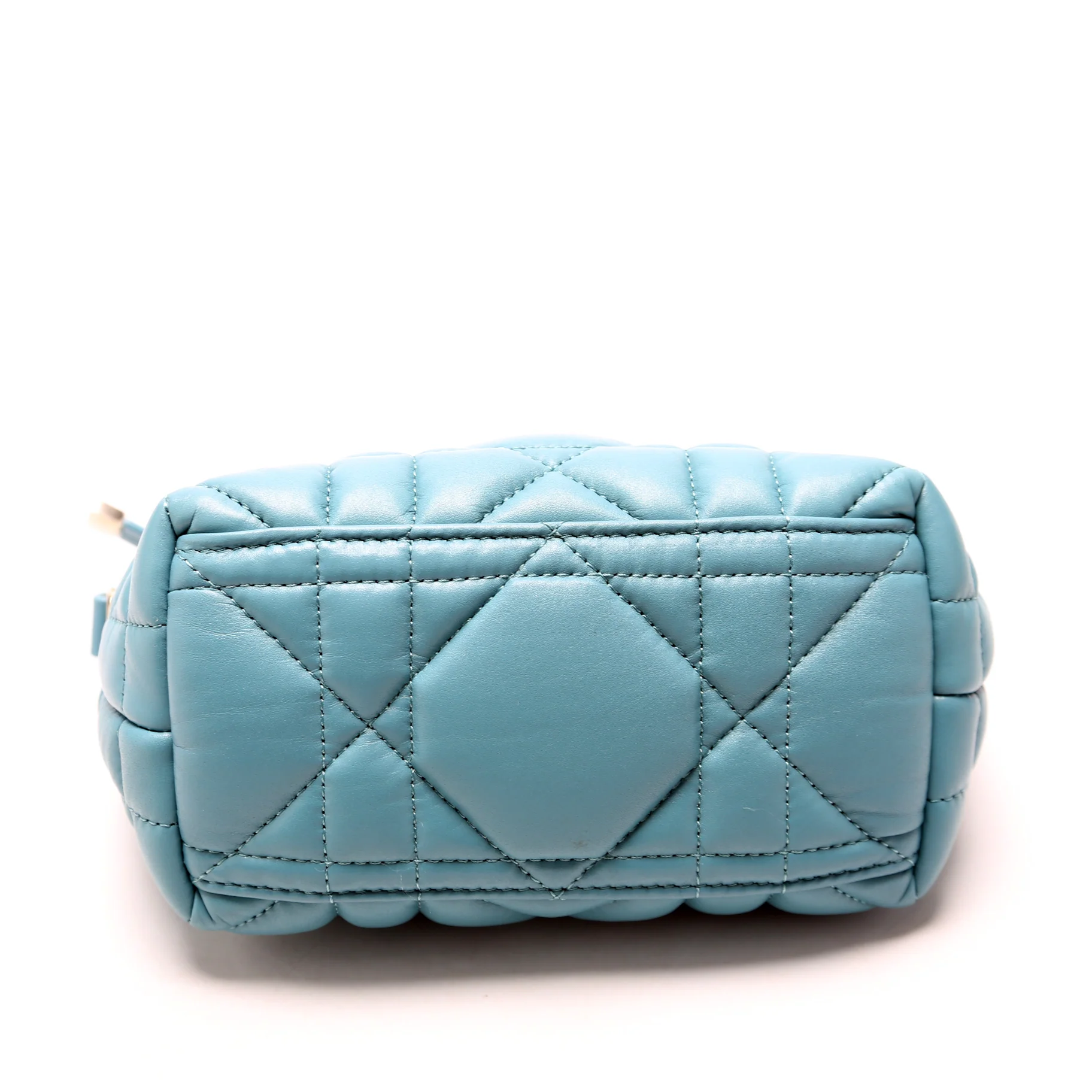 Diortravel Small Nomad Pouch Cannage Calfskin Blue - Image 4