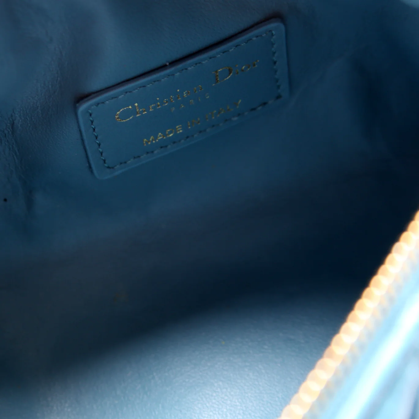 Diortravel Small Nomad Pouch Cannage Calfskin Blue - Image 9
