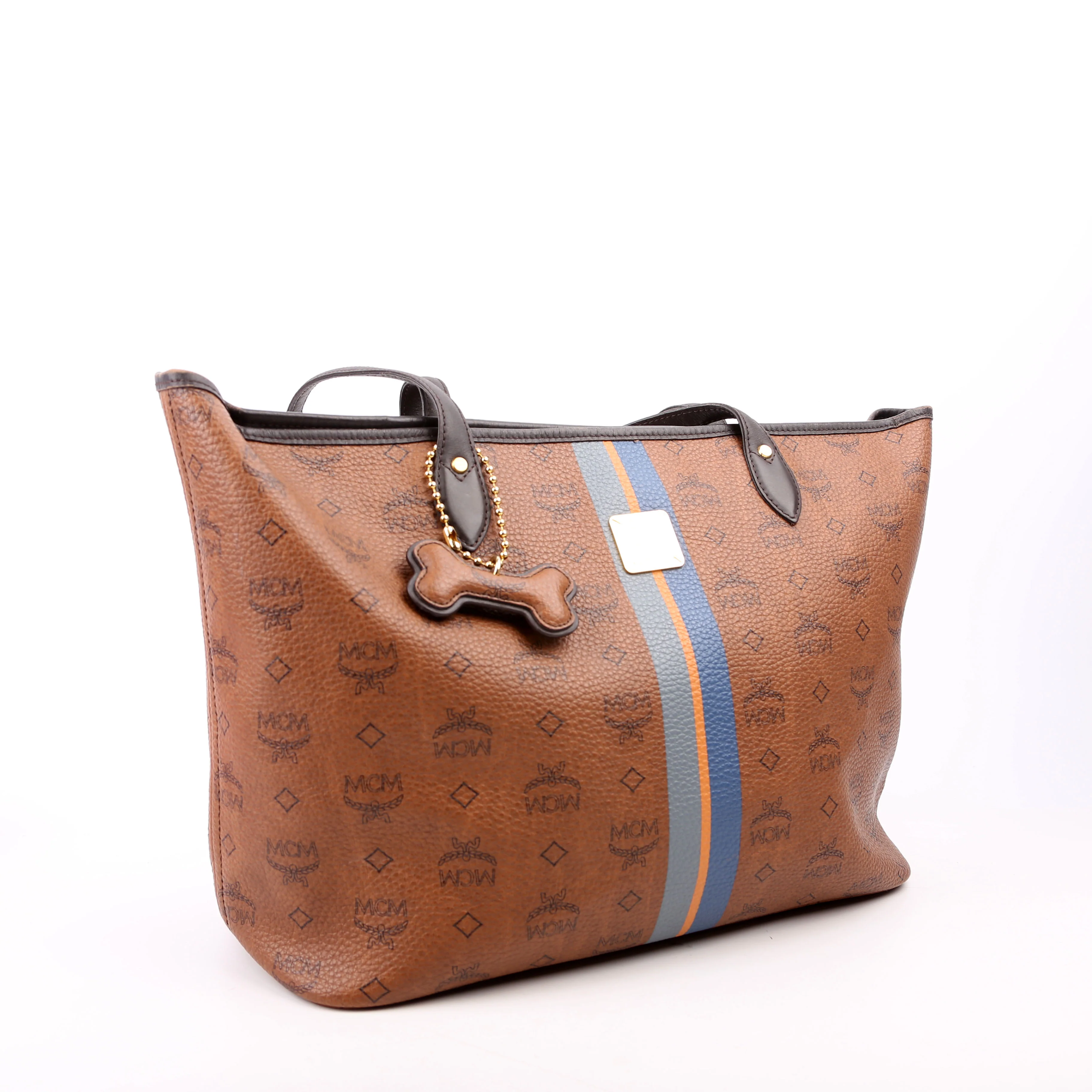 Dog Bone Visetos Shopper Tote Brown - Image 2
