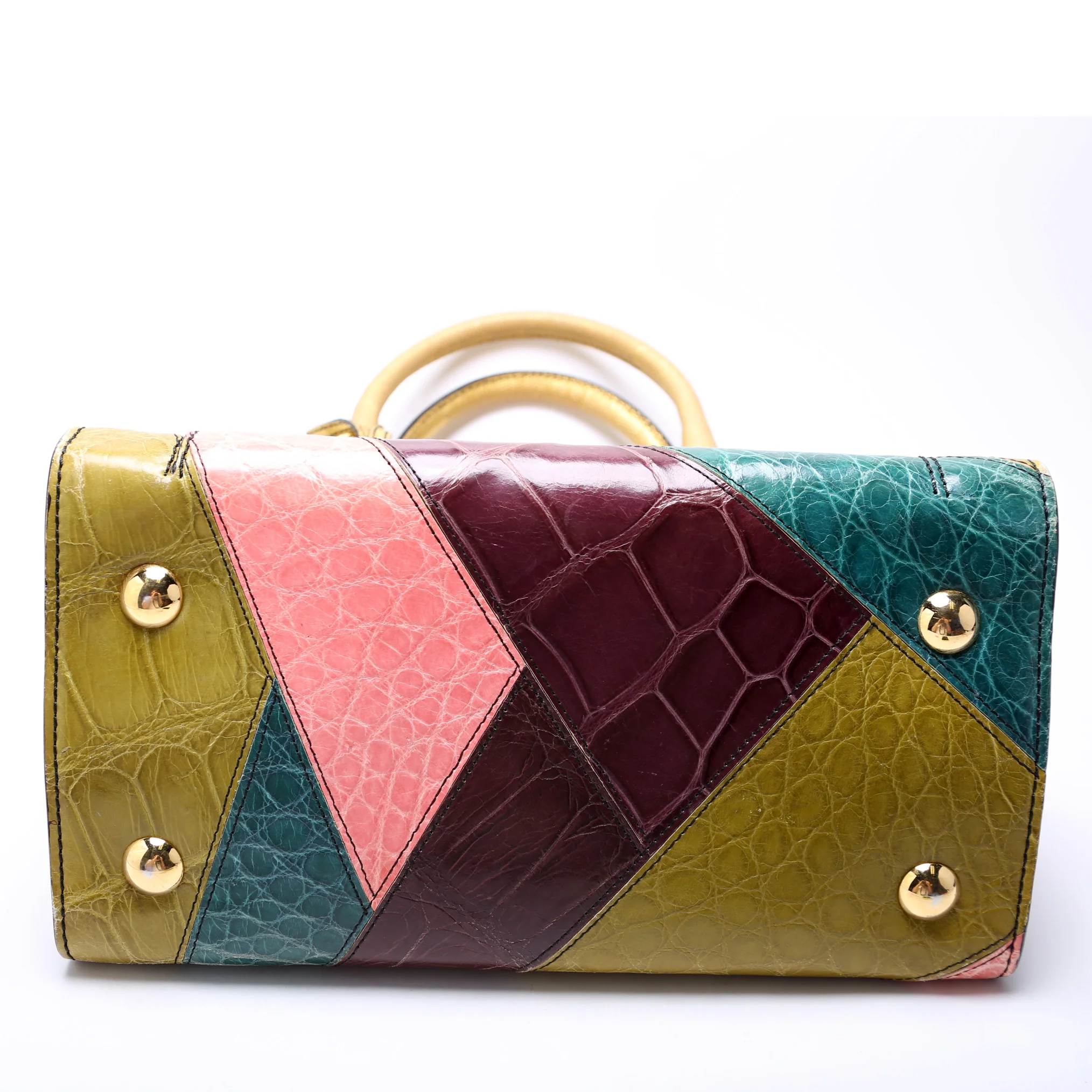 Dome Handbag Patchwork Croc & Lizard - Image 4