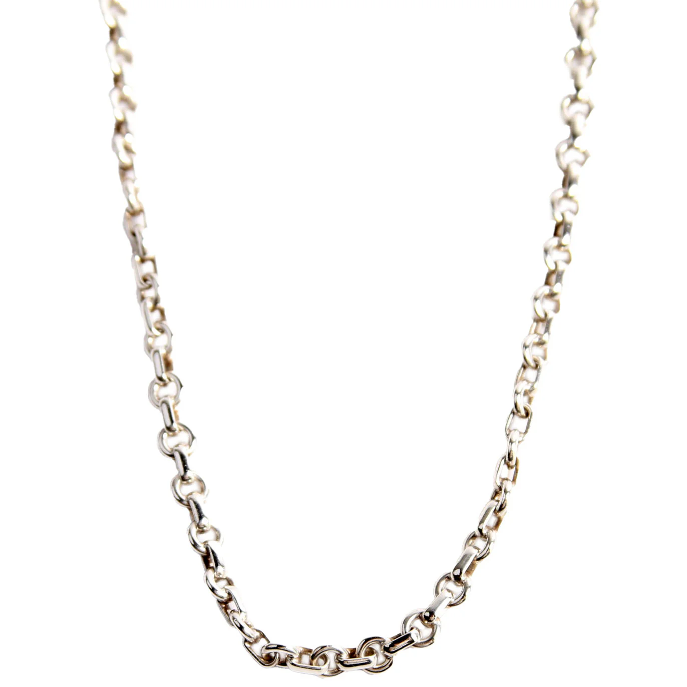 Donut Oval Link 16IN Chain Necklace 925
