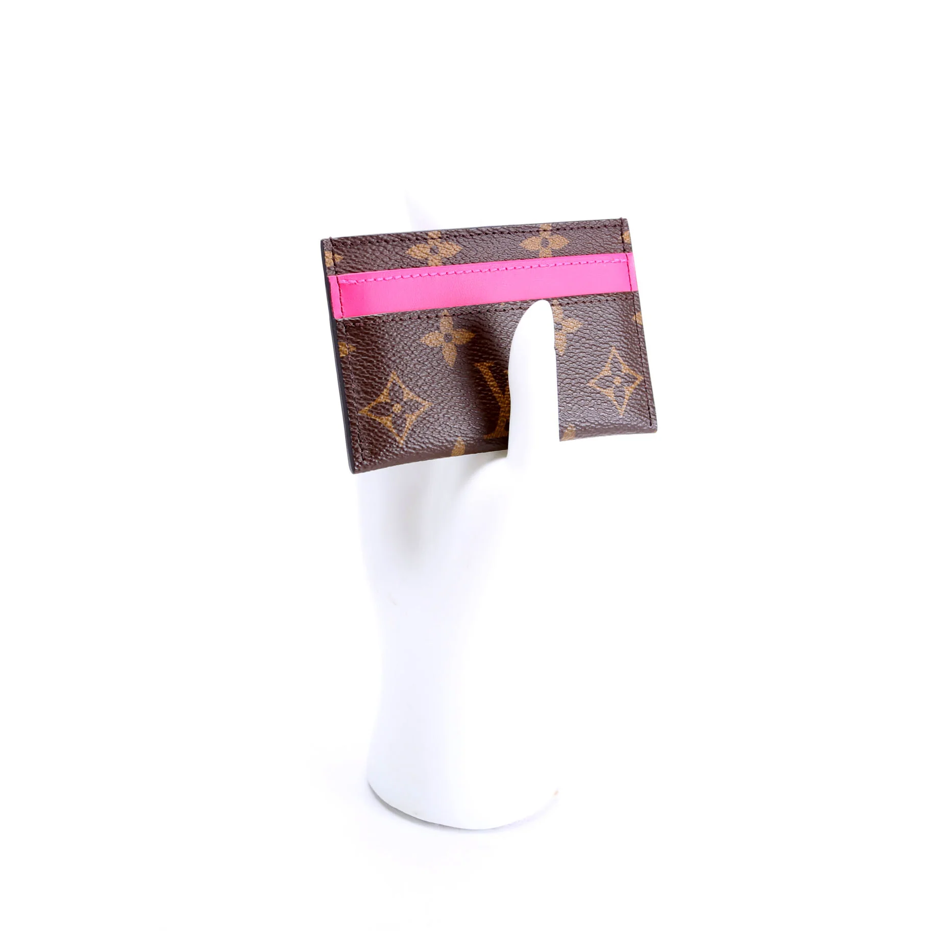 Double Card Holder Macassar Monogram Pink - Image 7