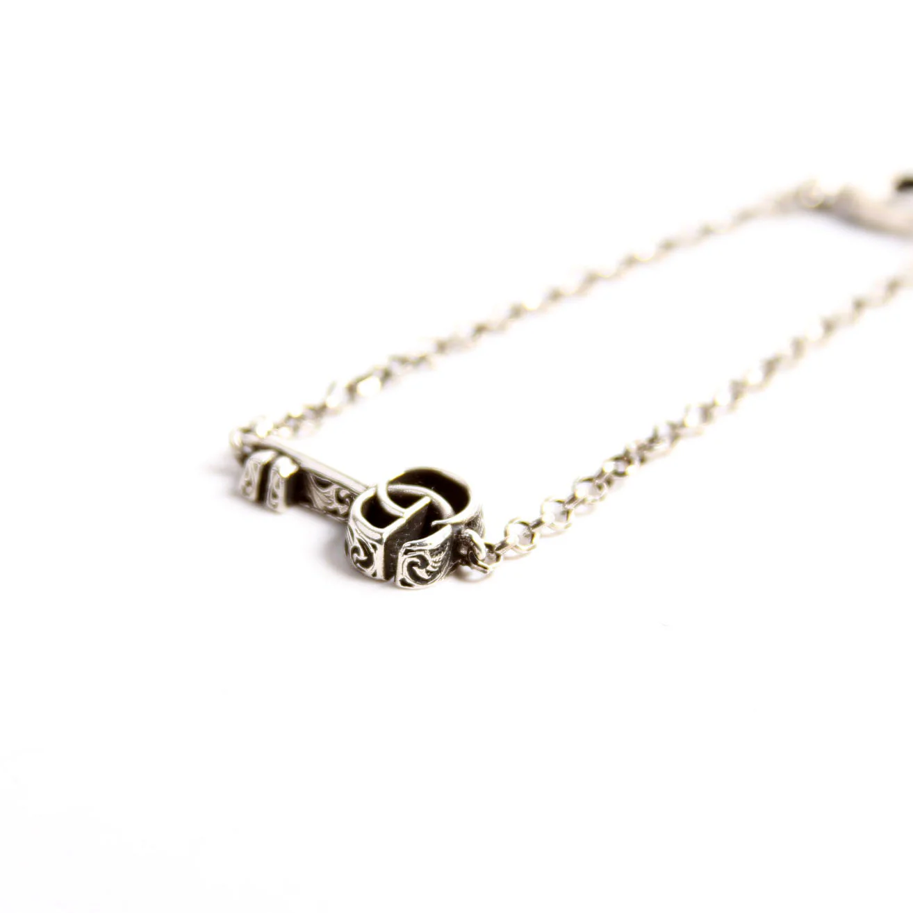 Double G Key Pendant Bracelet 925 - Image 2