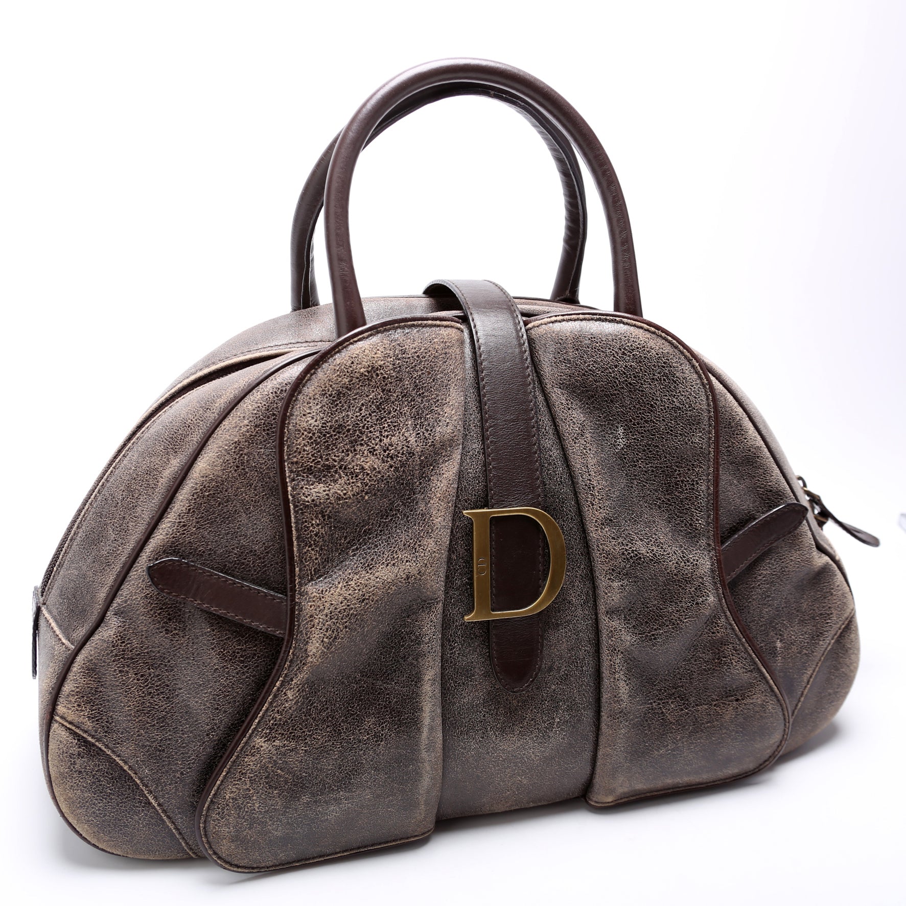 Double Saddle Bowler Aged Leather - Image 2