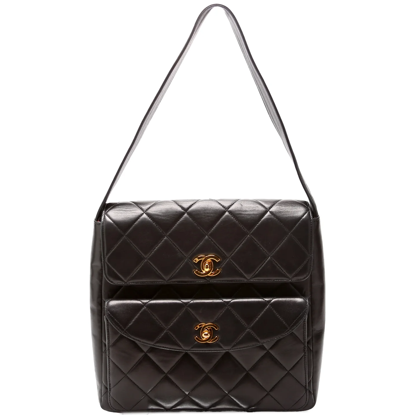 Double Turnlock Vintage Shoulder Lambskin