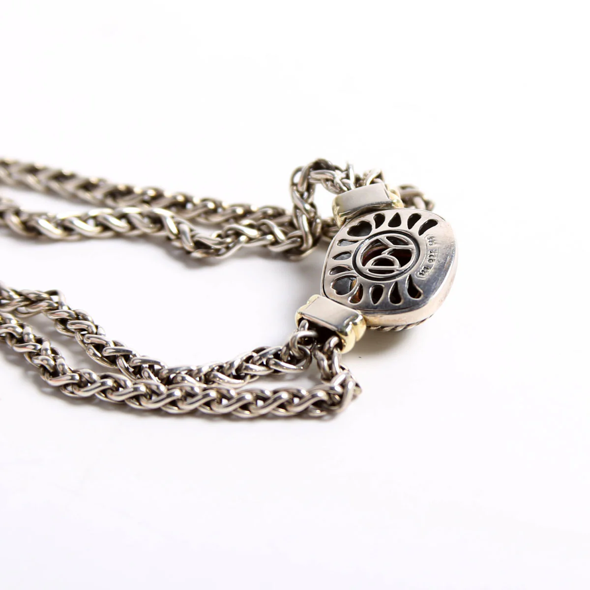 Double Wheat Chain Necklace 925/750/Onyx - Image 5