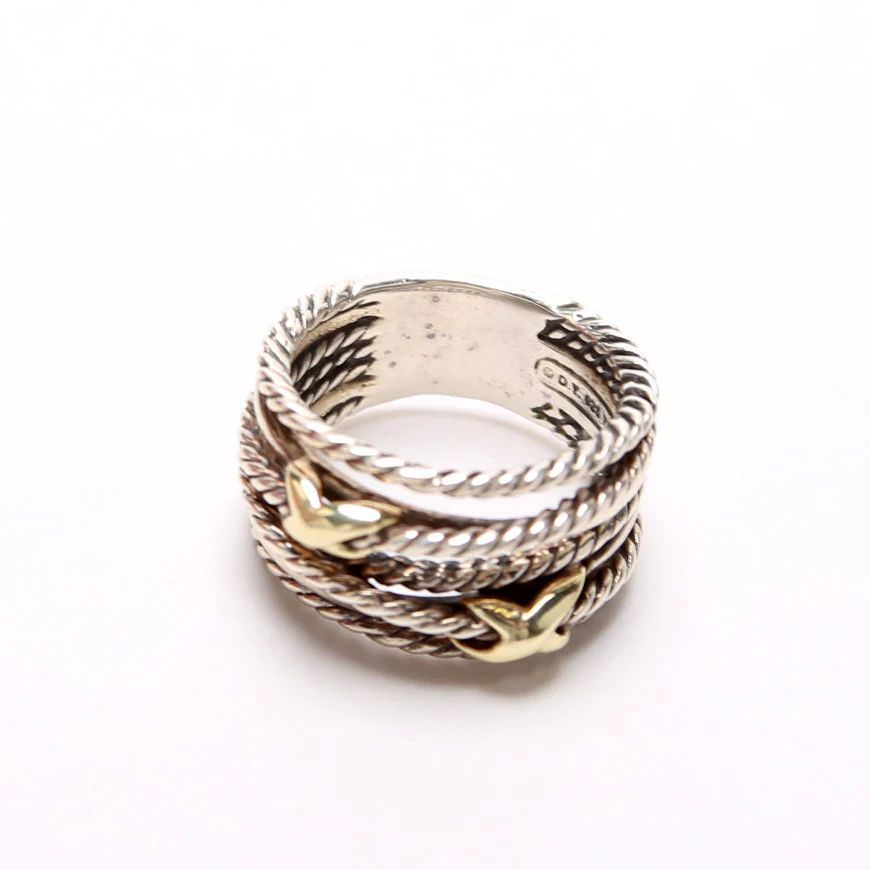 Double X Crossover 925/750 Ring Size 7.5 - Image 3