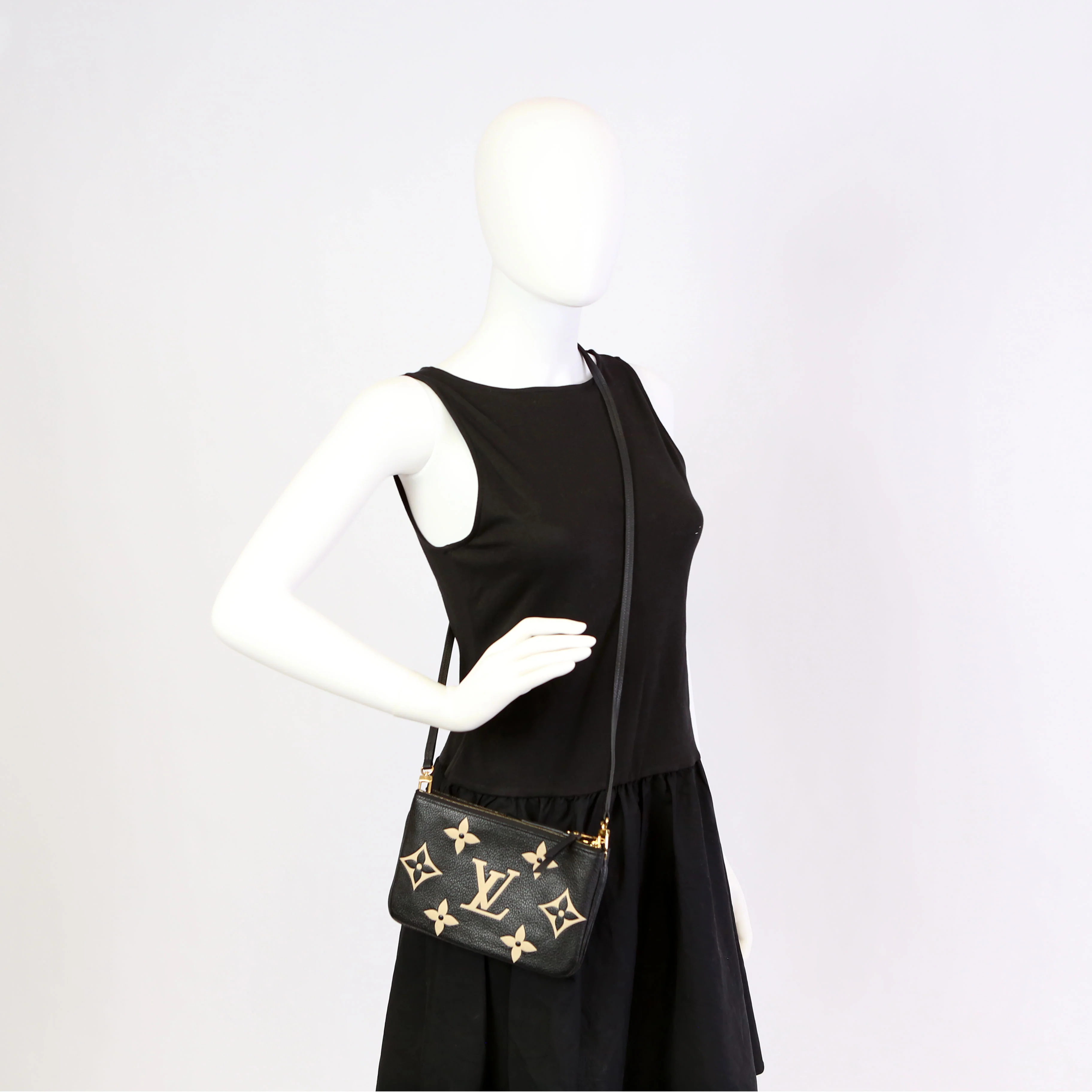 Double Zip Pochette Bicolor Empreinte - Image 10
