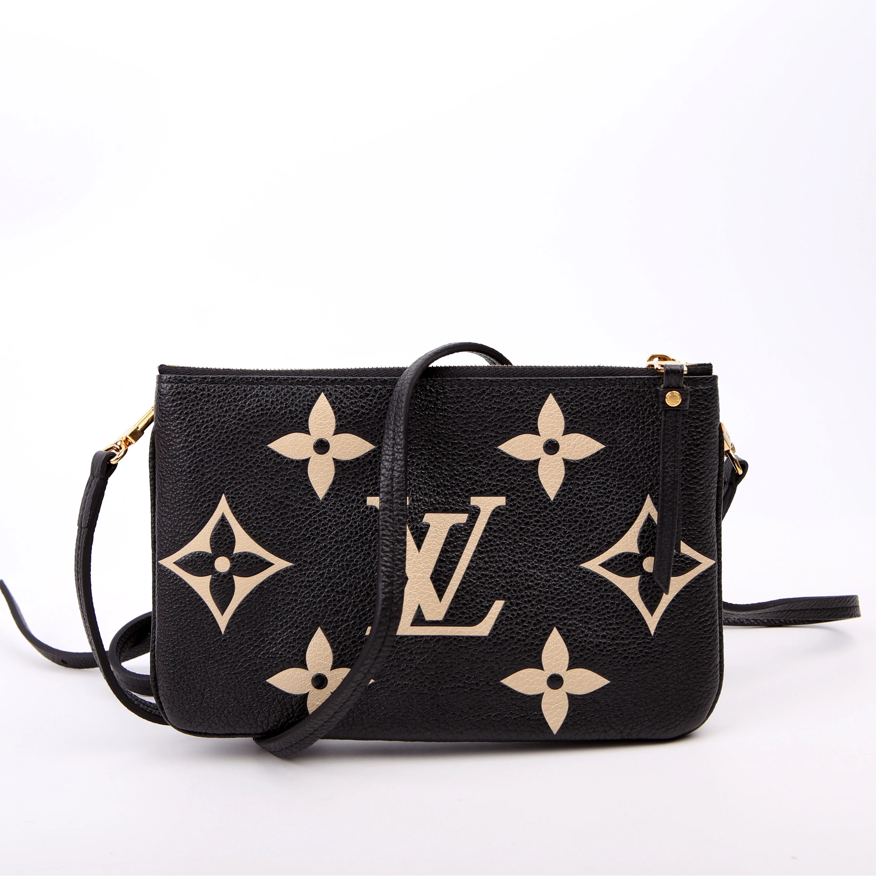 Double Zip Pochette Bicolor Empreinte - Image 3