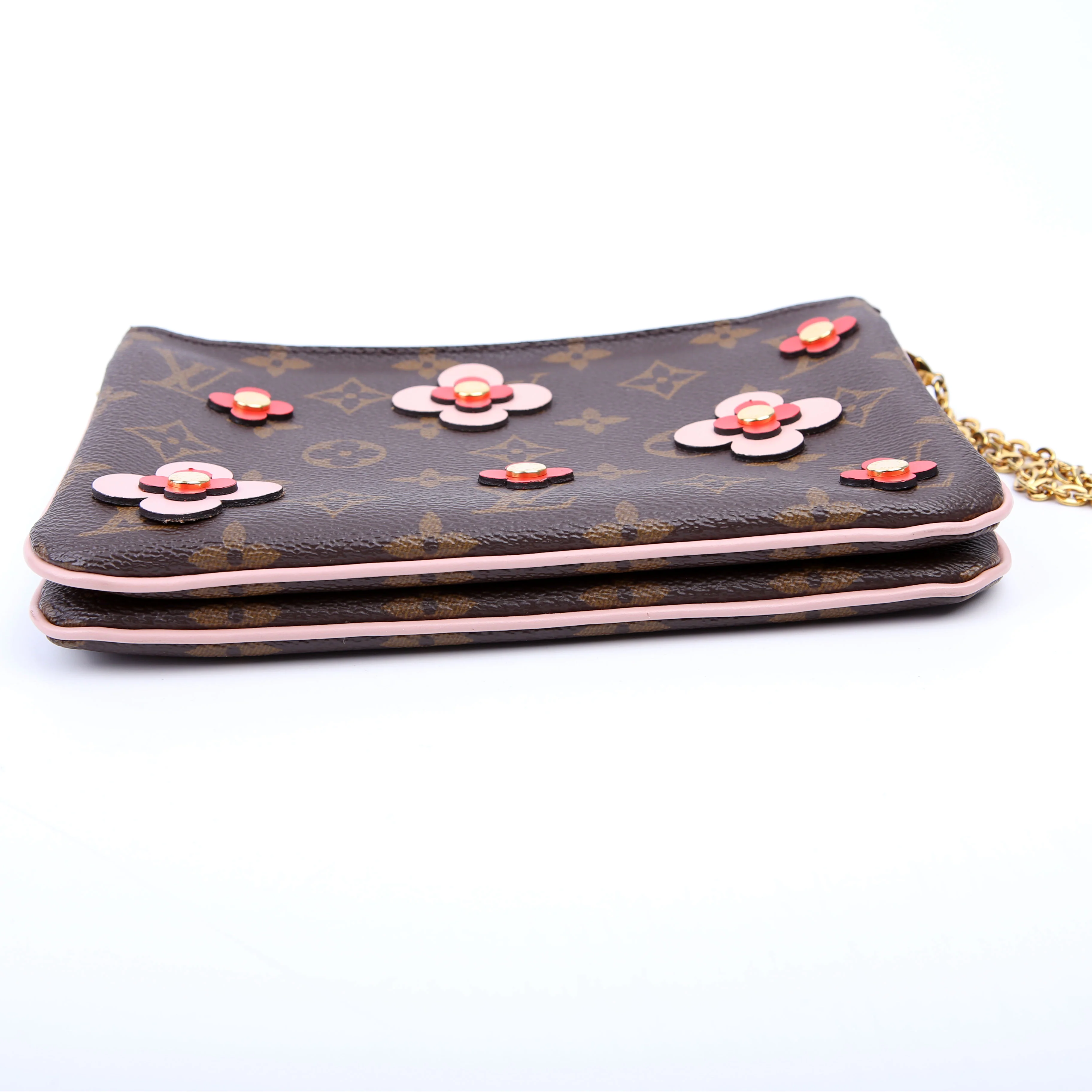 Double Zip Pochette Blooming Flowers - Image 4