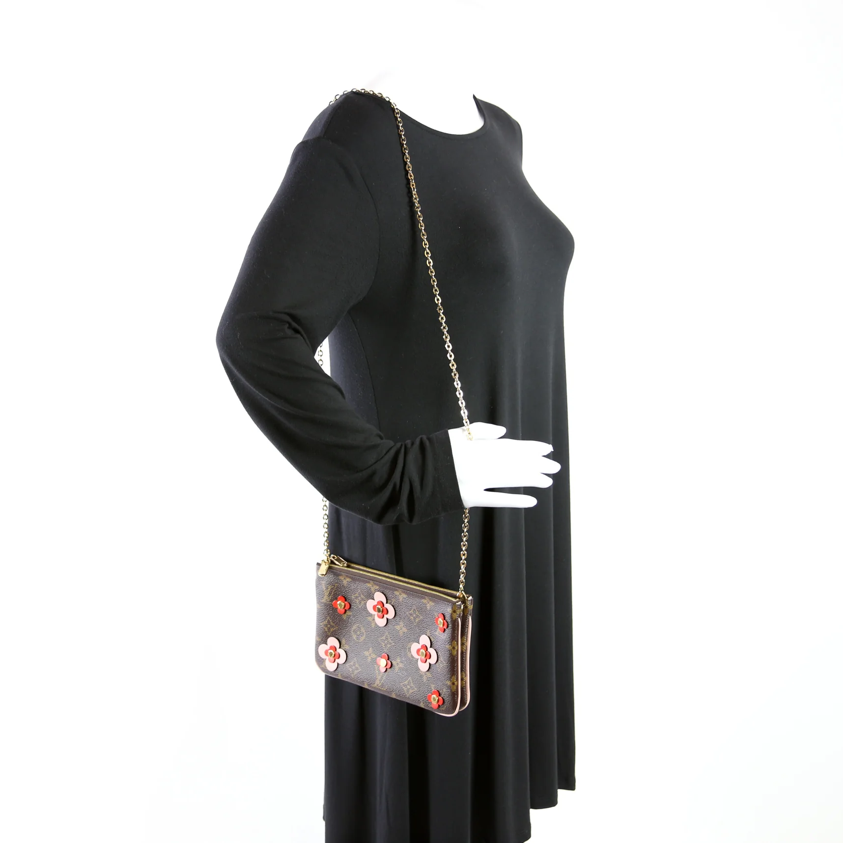Double Zip Pochette Blooming Flowers - Image 10