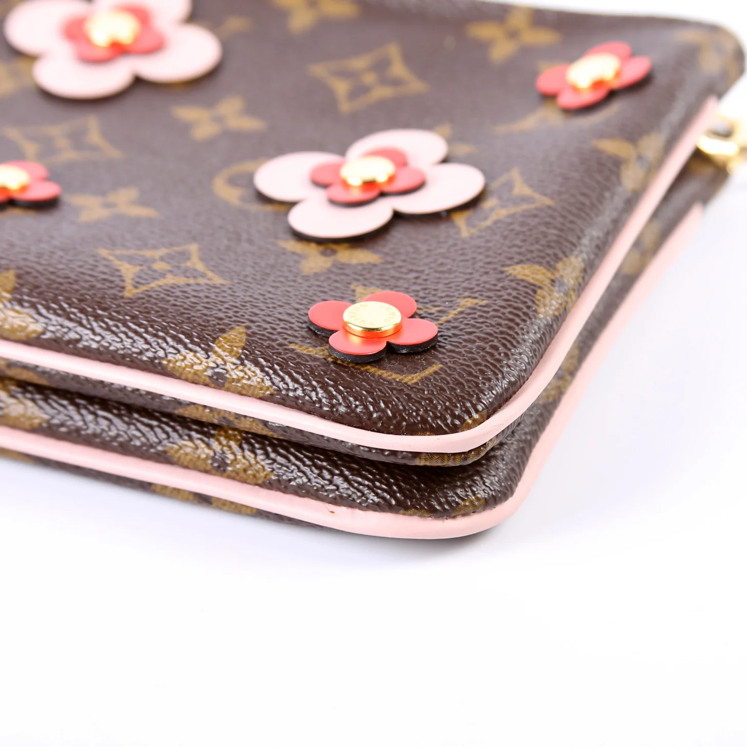 Double Zip Pochette Blooming Flowers - Image 7