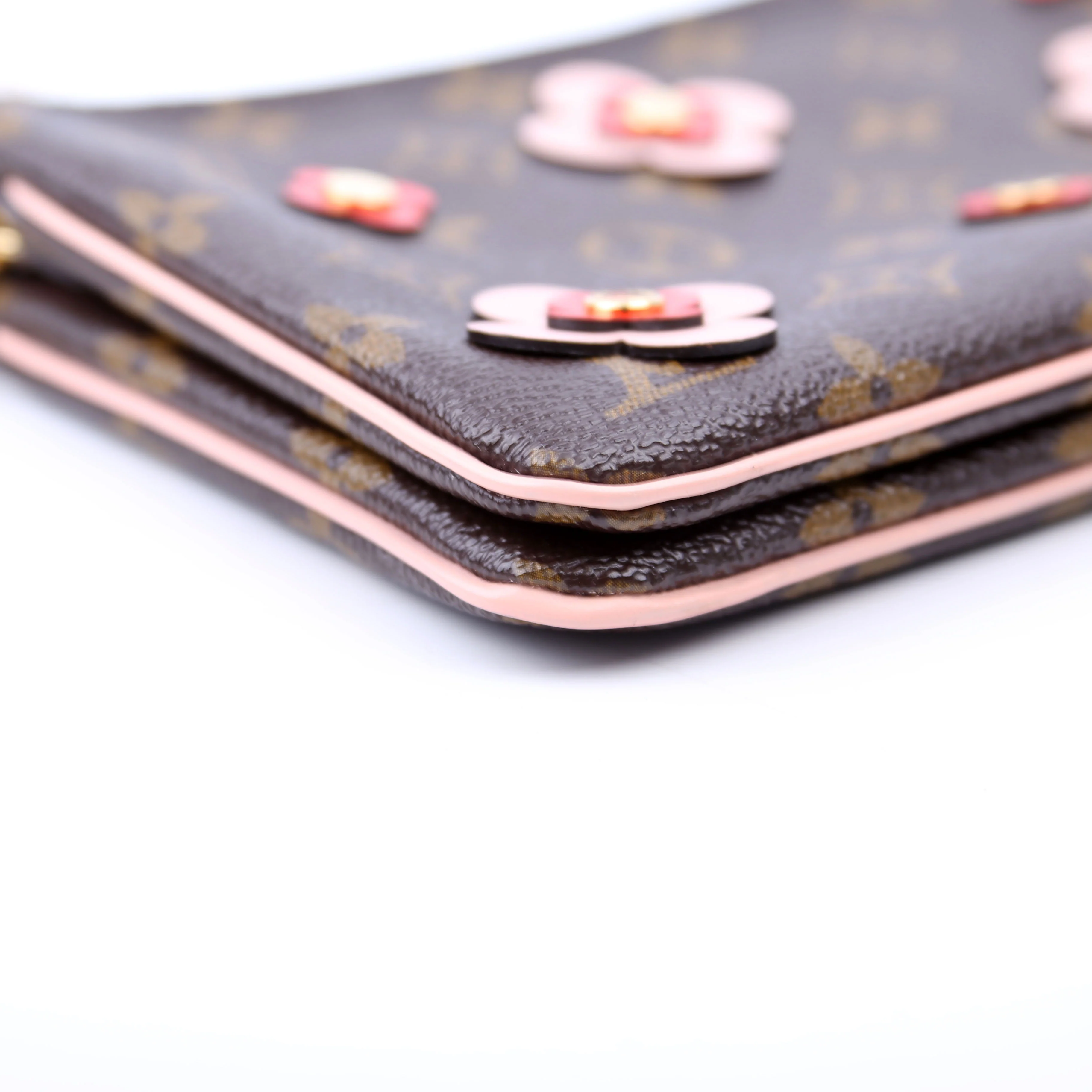 Double Zip Pochette Blooming Flowers Monogram - Image 6