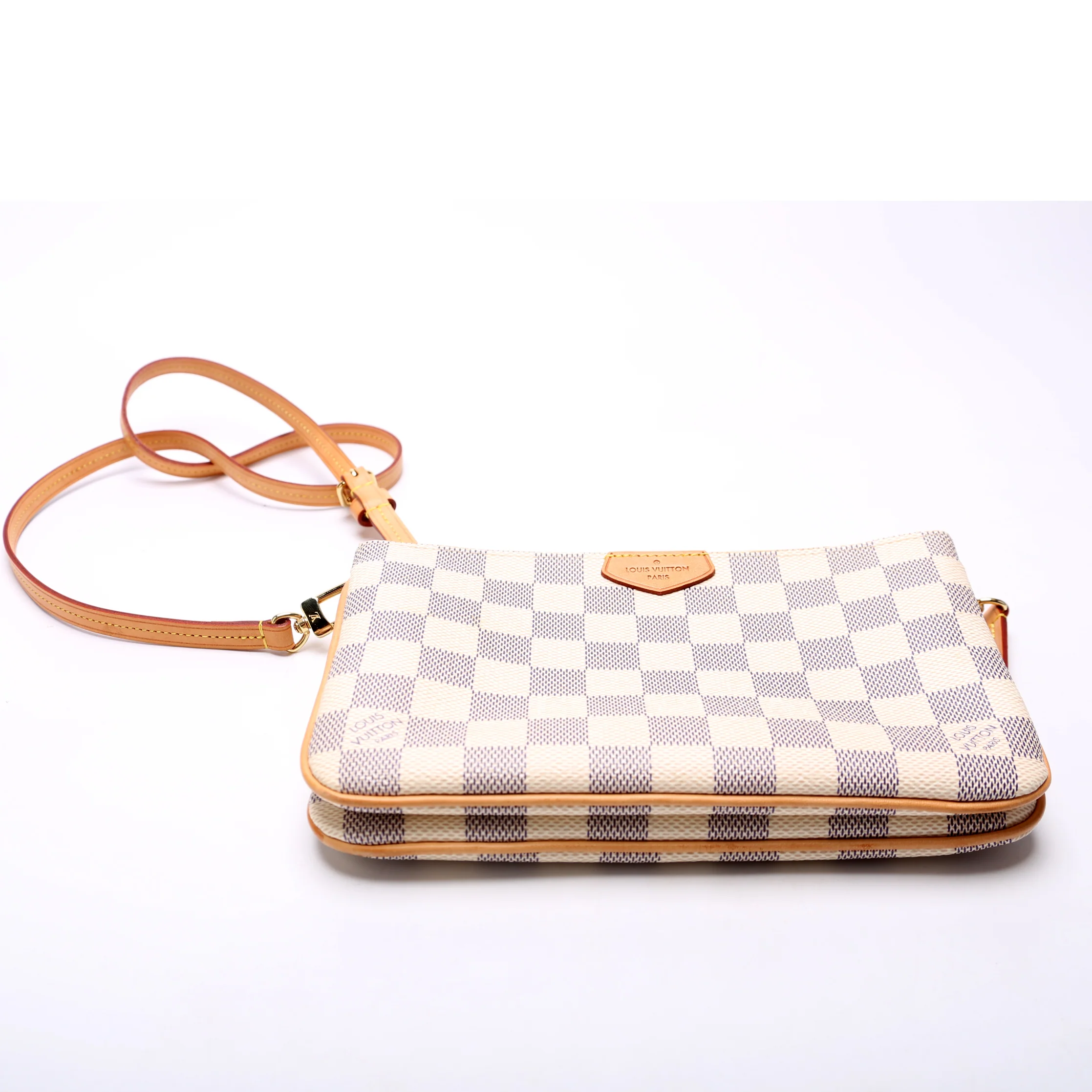 Double Zip Pochette Damier Azur - Image 4