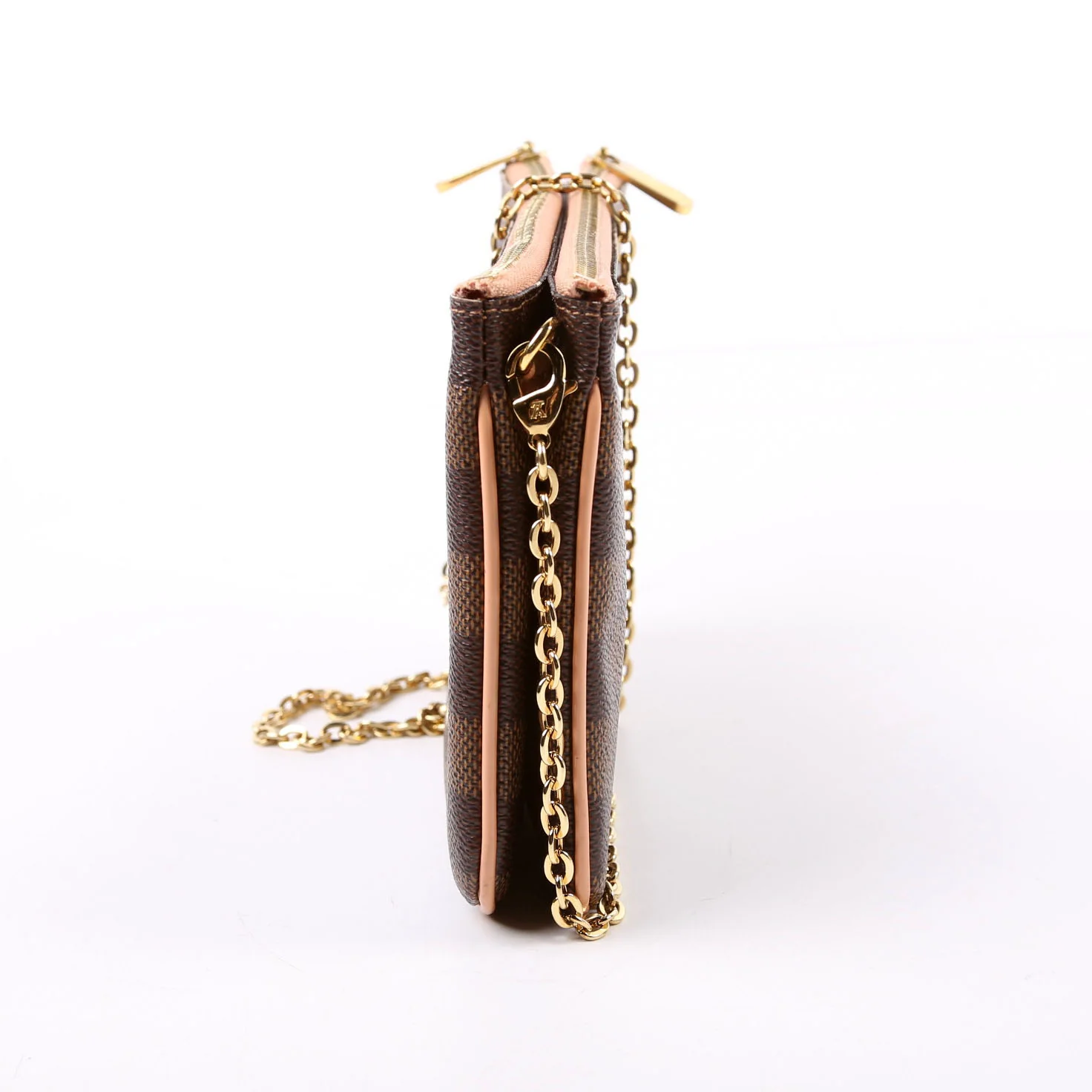 Double Zip Pochette Damier Ebene Pink - Image 4