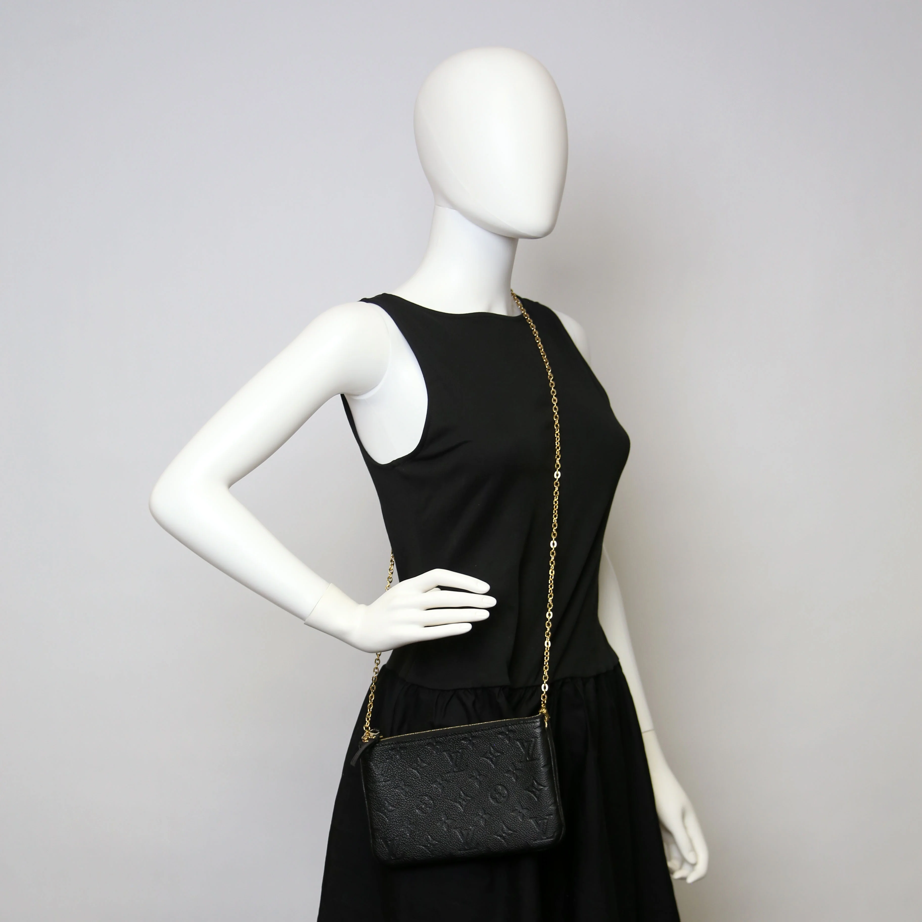 Double Zip Pochette Empreinte Black - Image 14