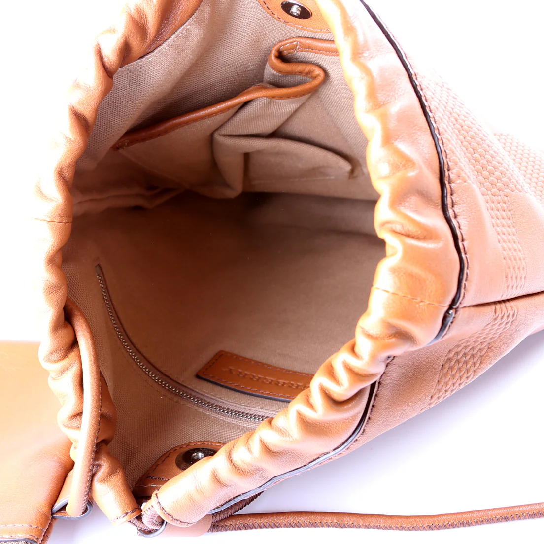 Drawstring Backpack w/ Pouch Embossed Leather - Image 6