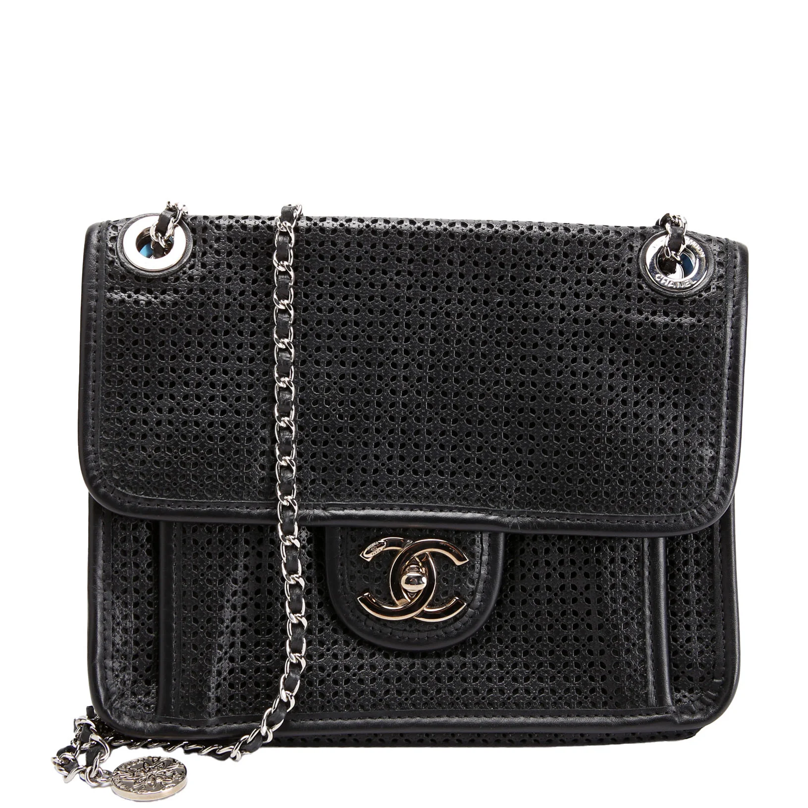 Dubai Up In The Air Small Flap Perforated Lambskin 20M Black