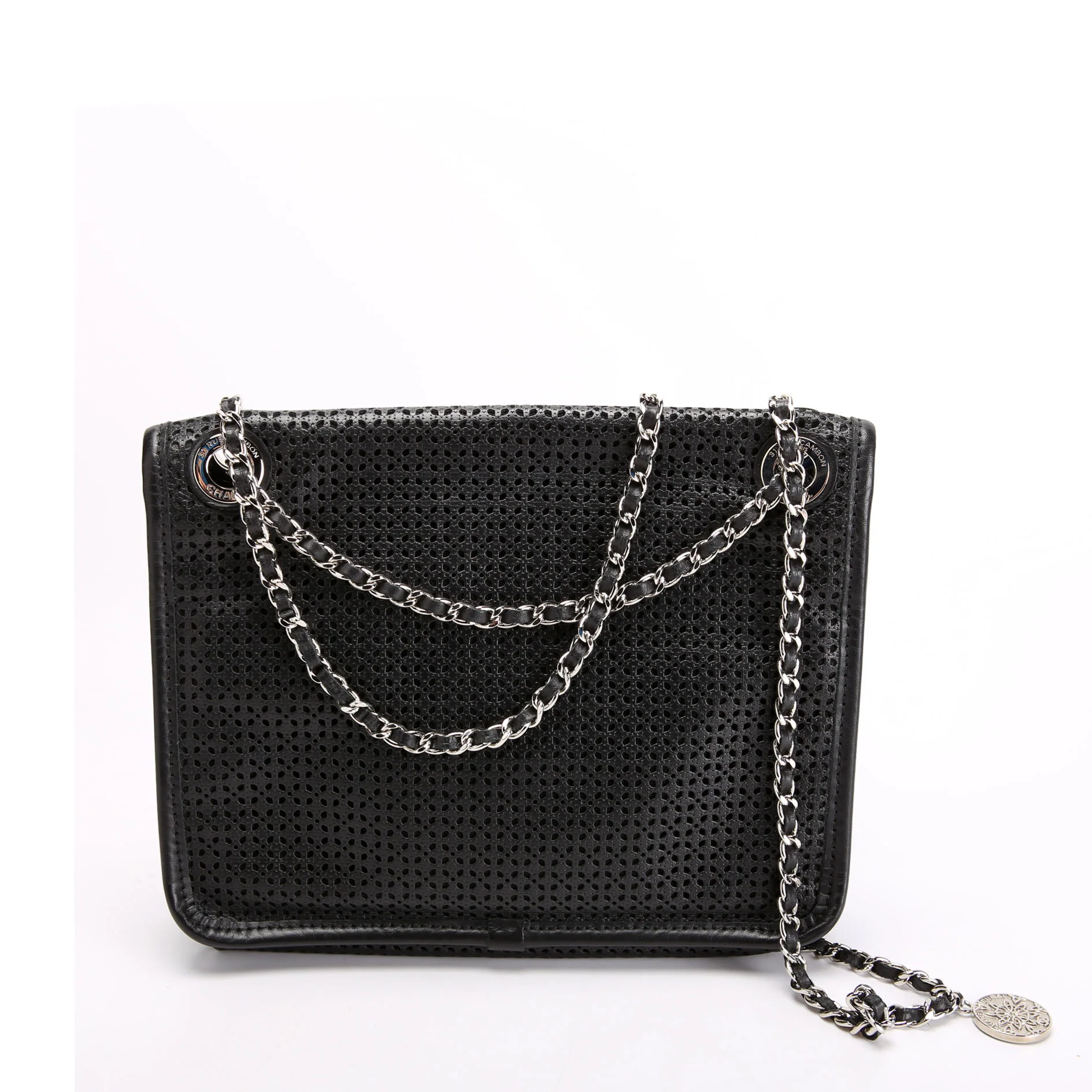 Dubai Up In The Air Small Flap Perforated Lambskin 20M Black - Image 3