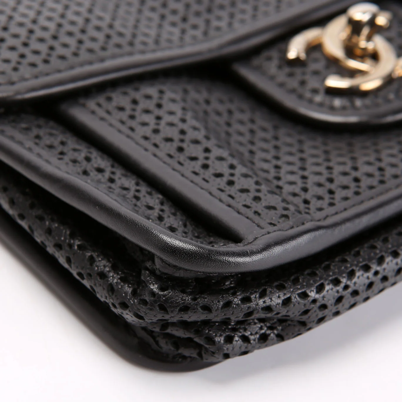 Dubai Up In The Air Small Flap Perforated Lambskin 20M Black - Image 5
