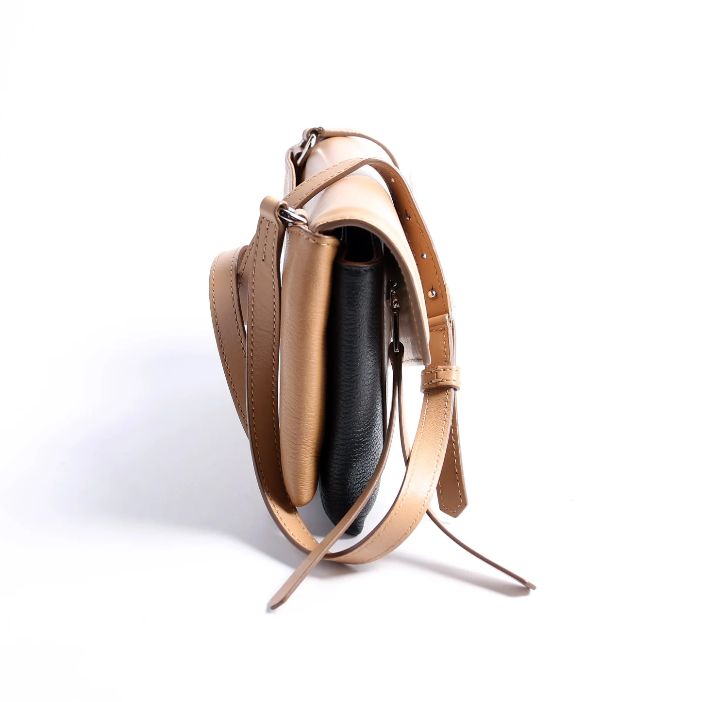 Duetto Leather Crossbody Tan/Black - Image 3