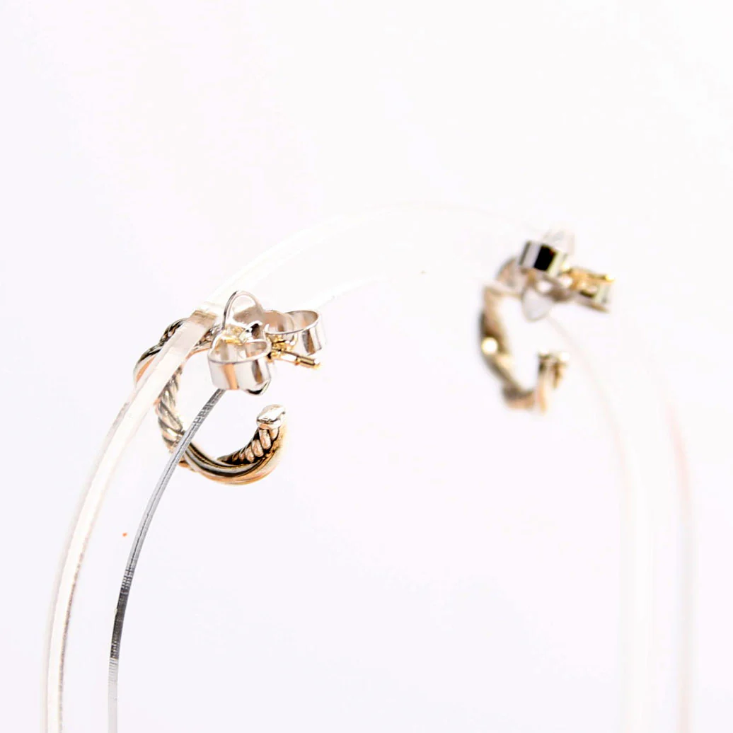 EARRINGS: PETITE INFINITY HUGGIE HOOPS 925/PAVE - Image 3