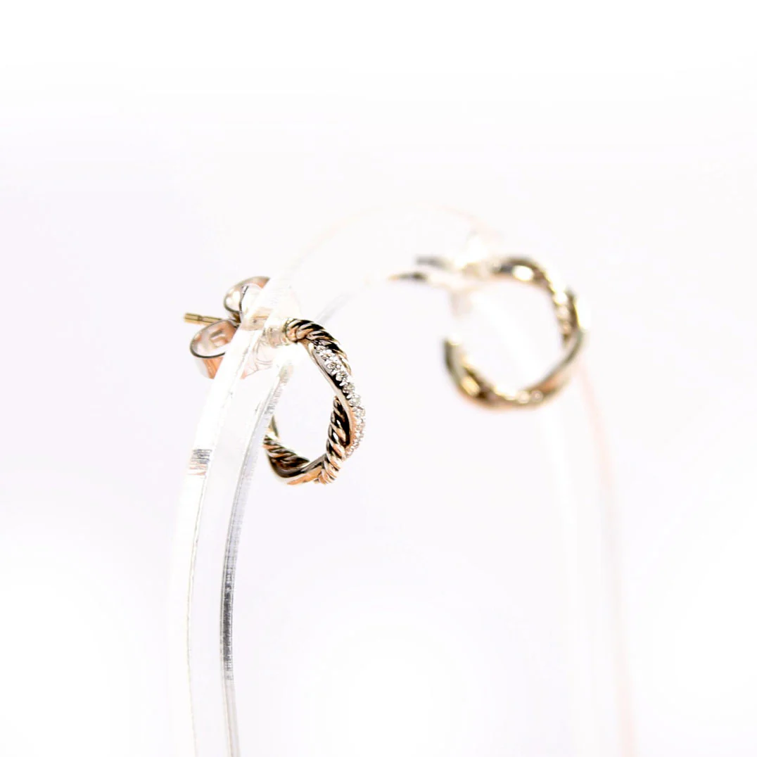 EARRINGS: PETITE INFINITY HUGGIE HOOPS 925/PAVE - Image 5