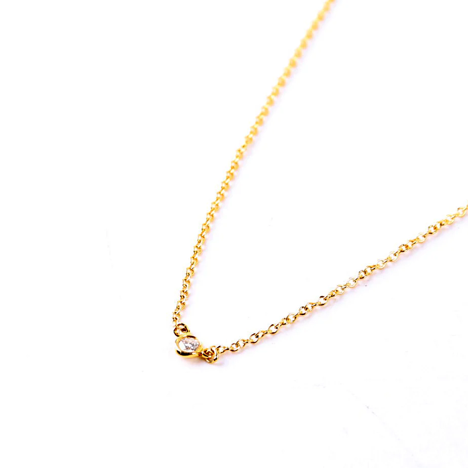 Elsa Peretti Single Diamond By the Yard Necklace 750 - Image 4