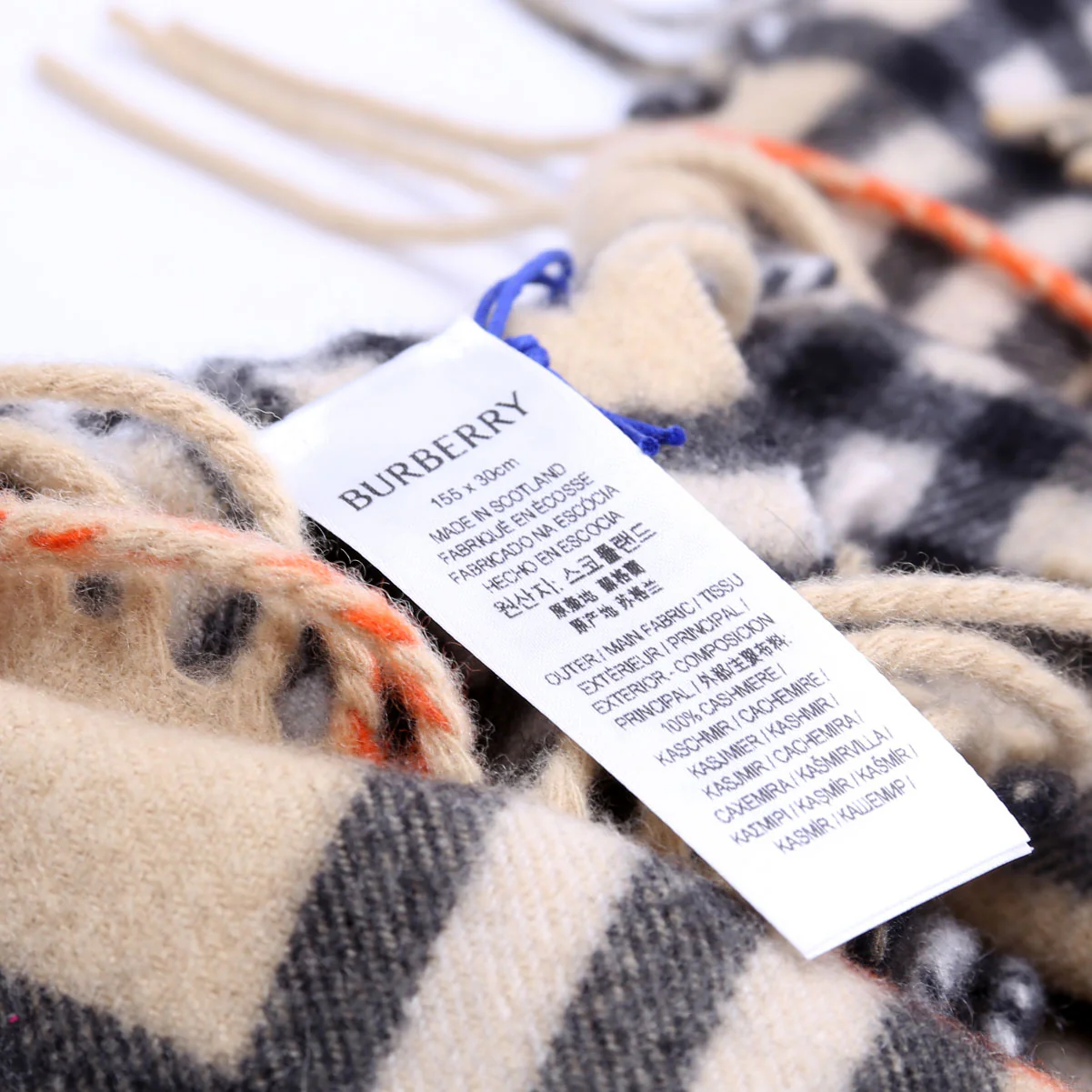 Embroidered Knightsolid Cashmere Scarf Brown - Image 3