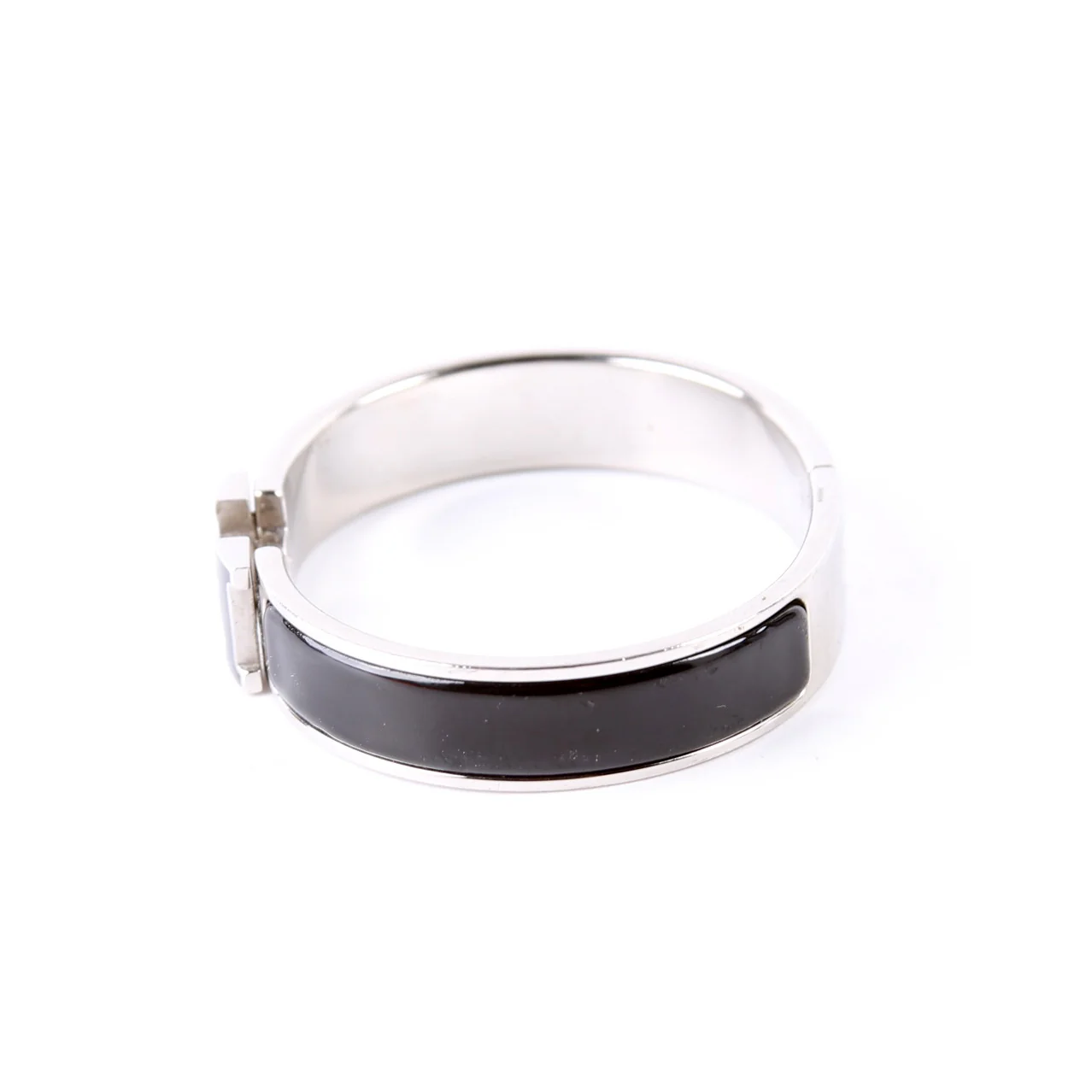 Enamel H Clic Clac Narrow PM Bracelet Silver/Black - Image 2