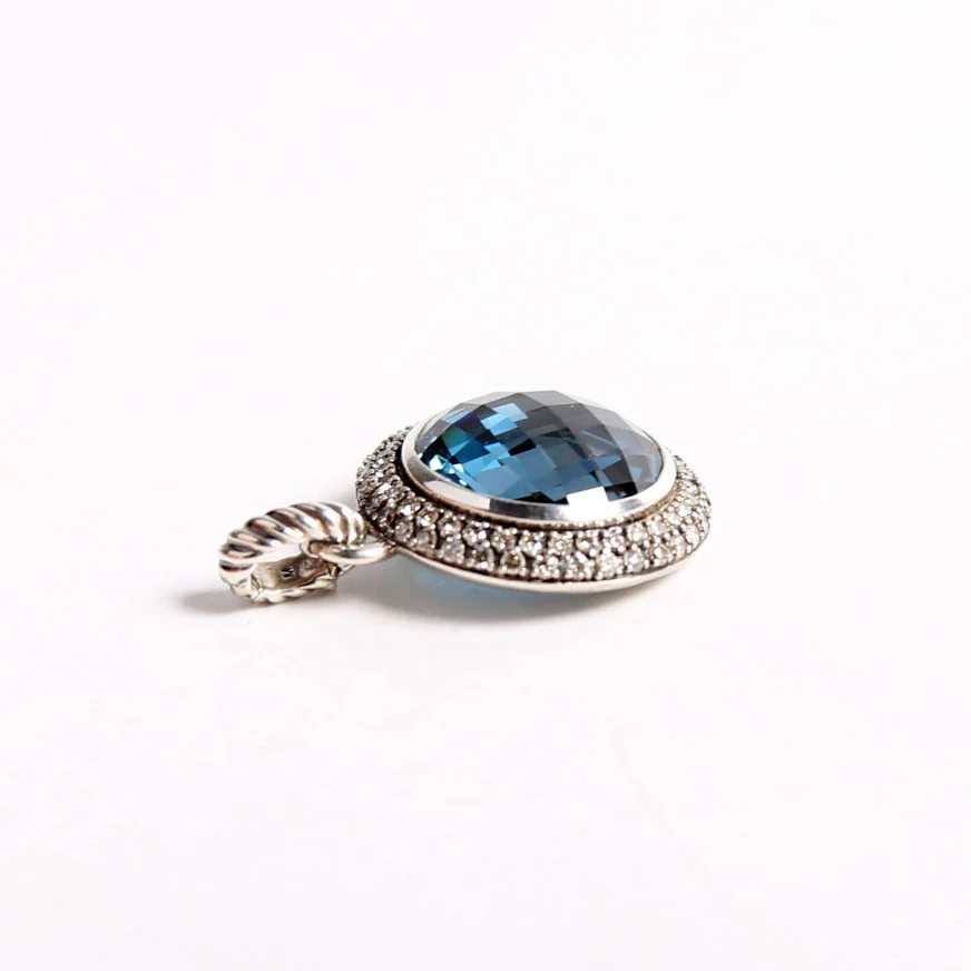 Enhancer Swiss Pendant Only 925/Blue Topaz/Diamond - Image 3