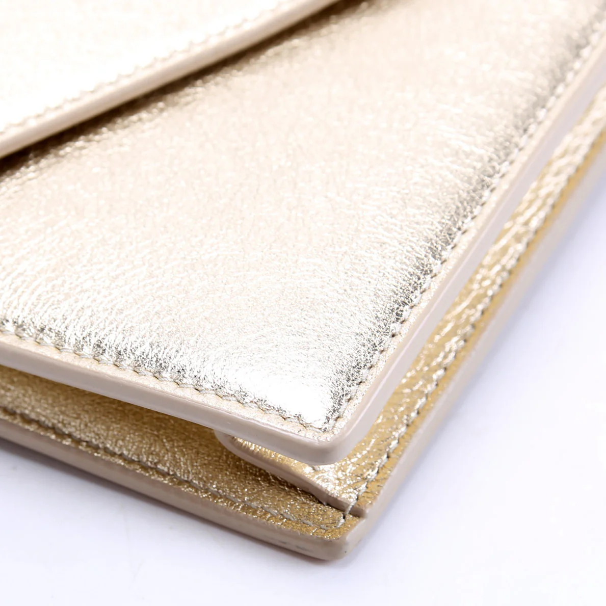 Envelope Chain Wallet Metallic Calfskin 402031 Gold - Image 5