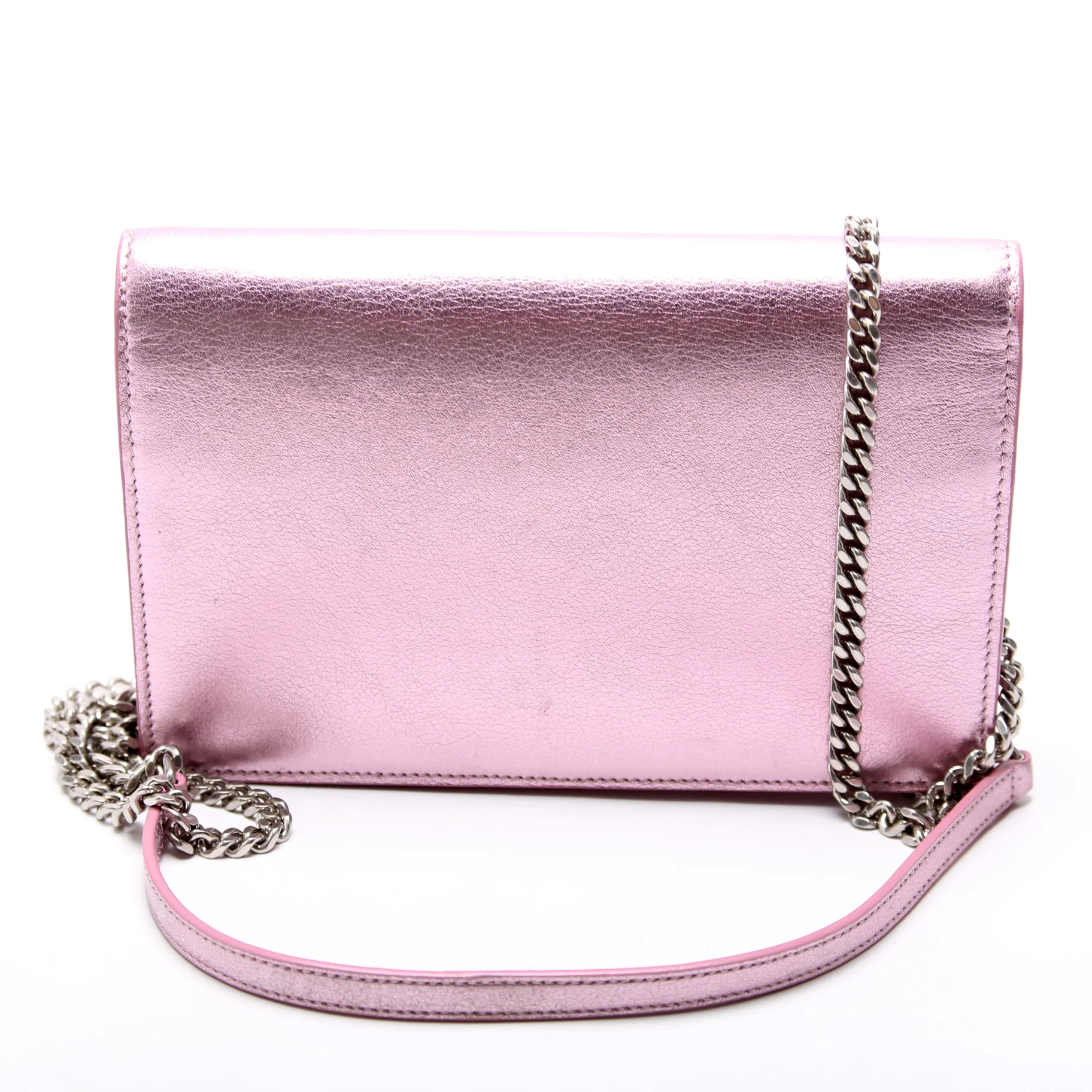 Envelope Chain Wallet Metallic Calfskin 402031 Purple - Image 3