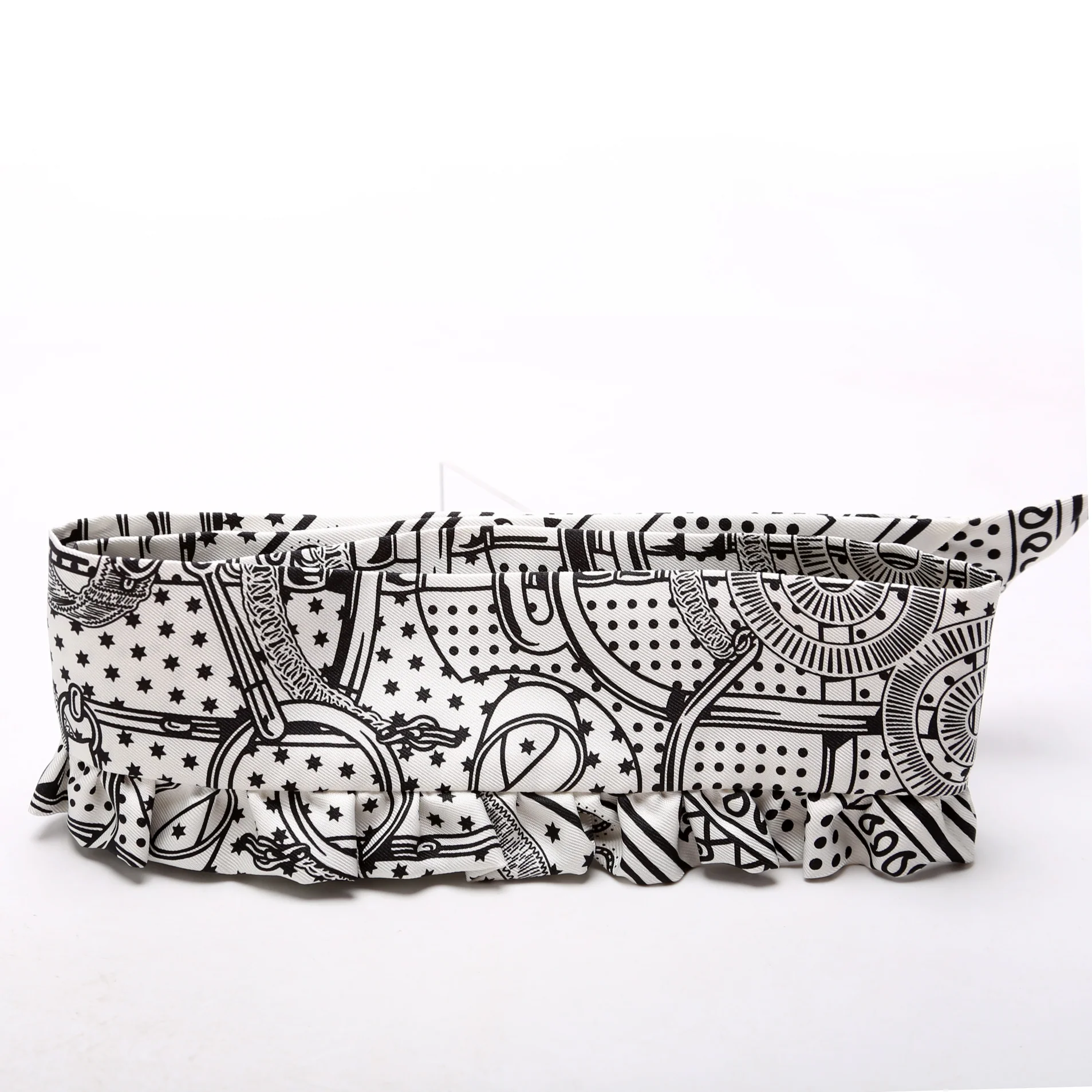 Eperon D'Or Bandana Twilly 86 Silk White/Black - Image 3