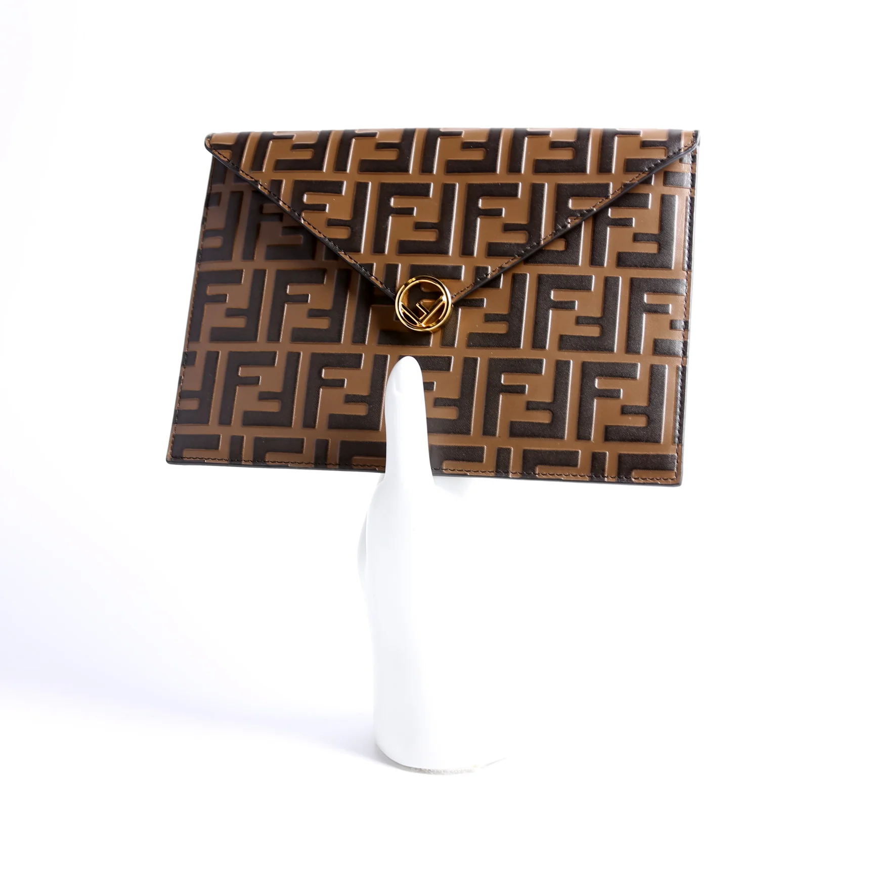 F Is Fendi Zucca Envelope Flat Pouch Brown/Black - Image 11