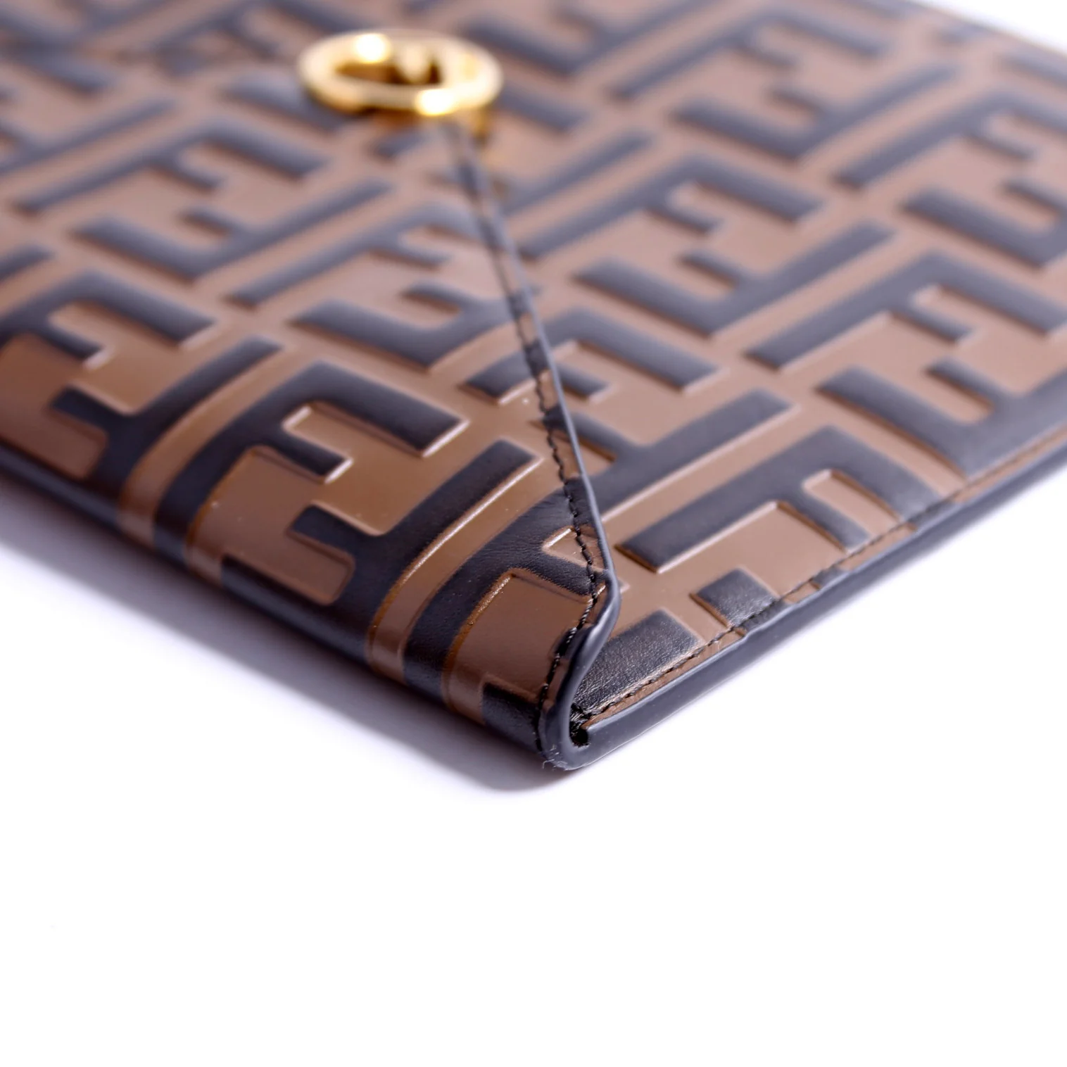 F Is Fendi Zucca Envelope Flat Pouch Brown/Black - Image 9