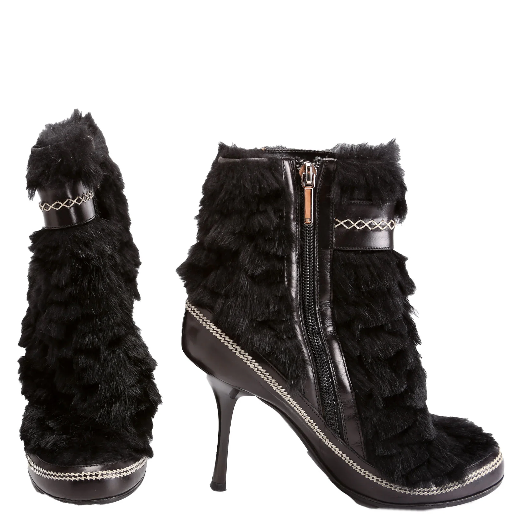 Faux Fur Ankle Boots Size 37