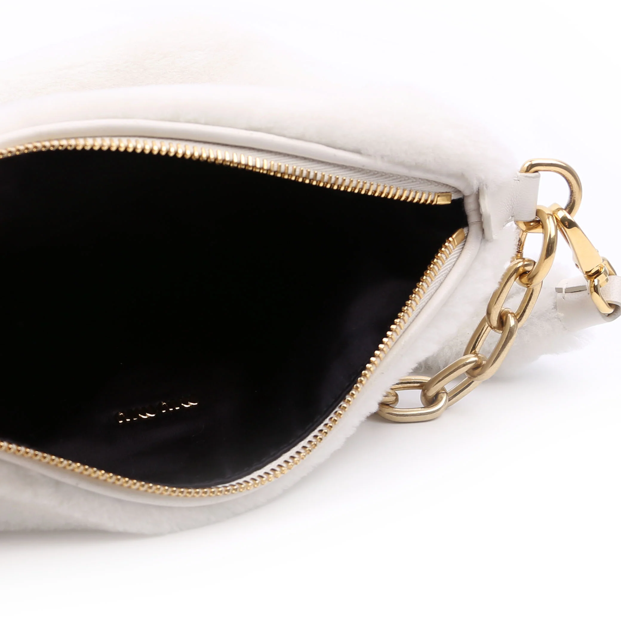 Faux Fur Chain Shoulder White/Gold - Image 11