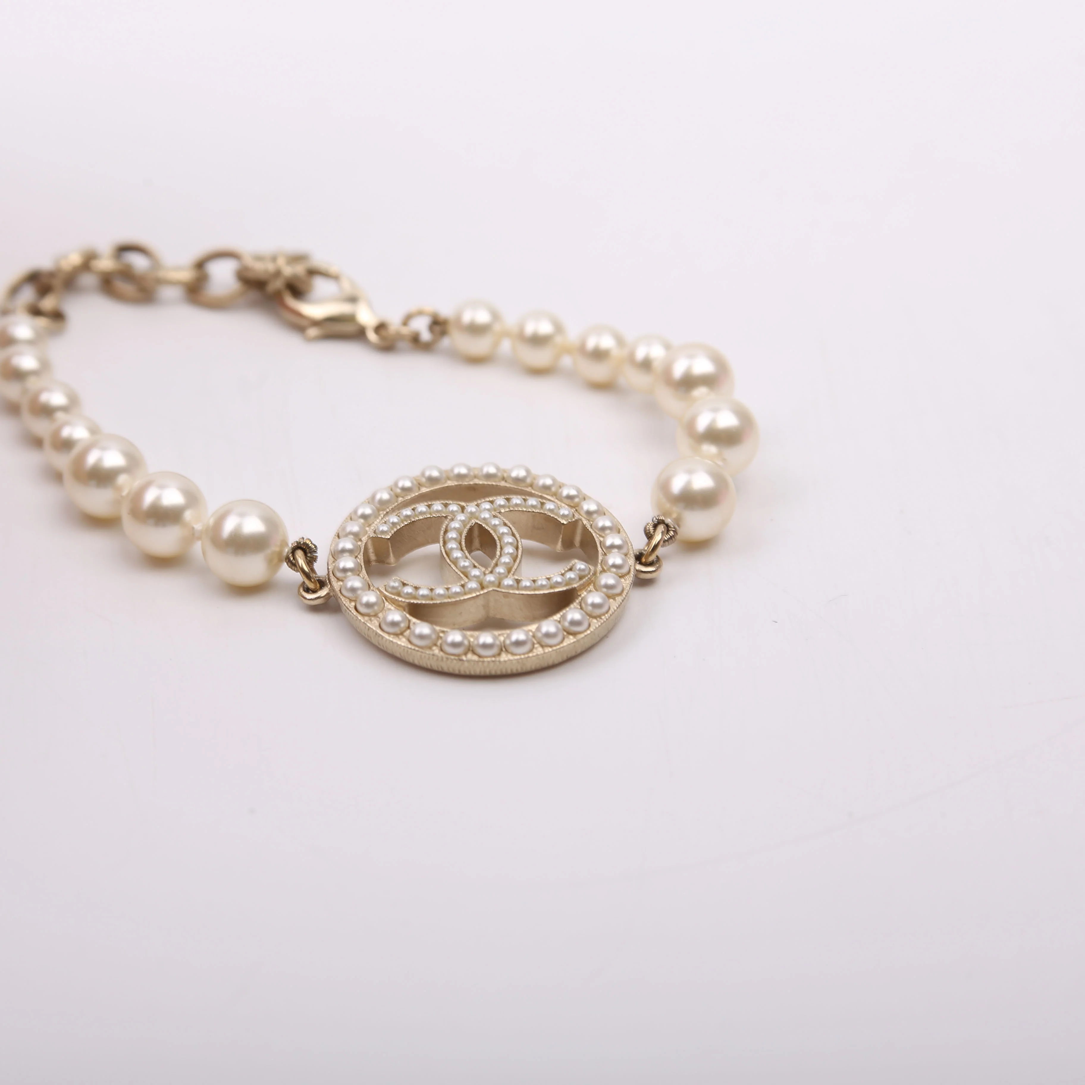 Faux Pearl CC Bead Bracelet - Image 3