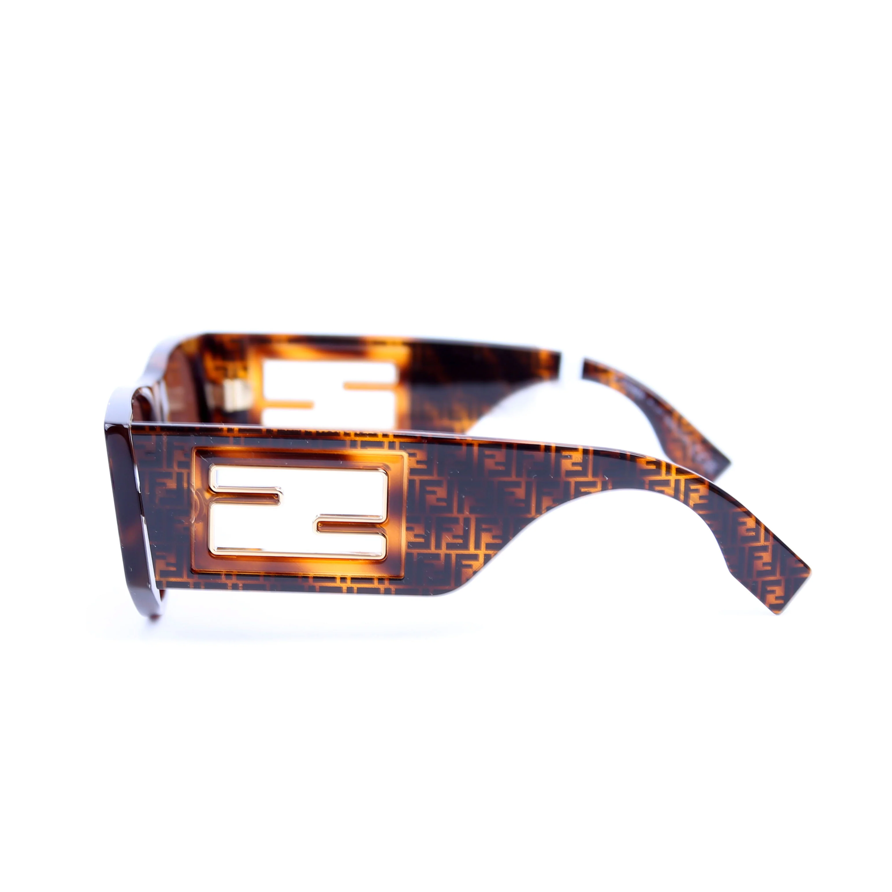 FE401091 FF Square Sunglasses Brown - Image 2