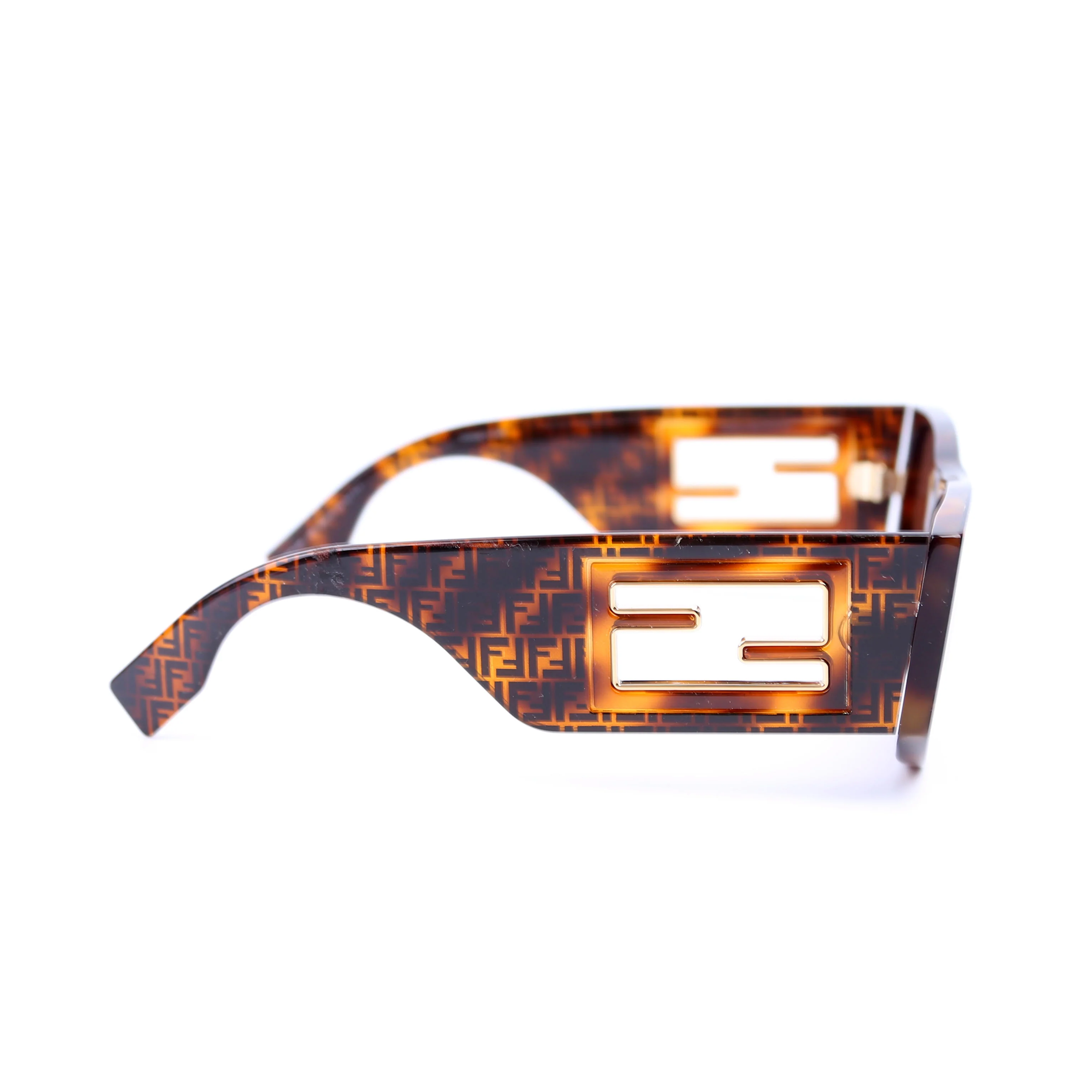FE401091 FF Square Sunglasses Brown - Image 3