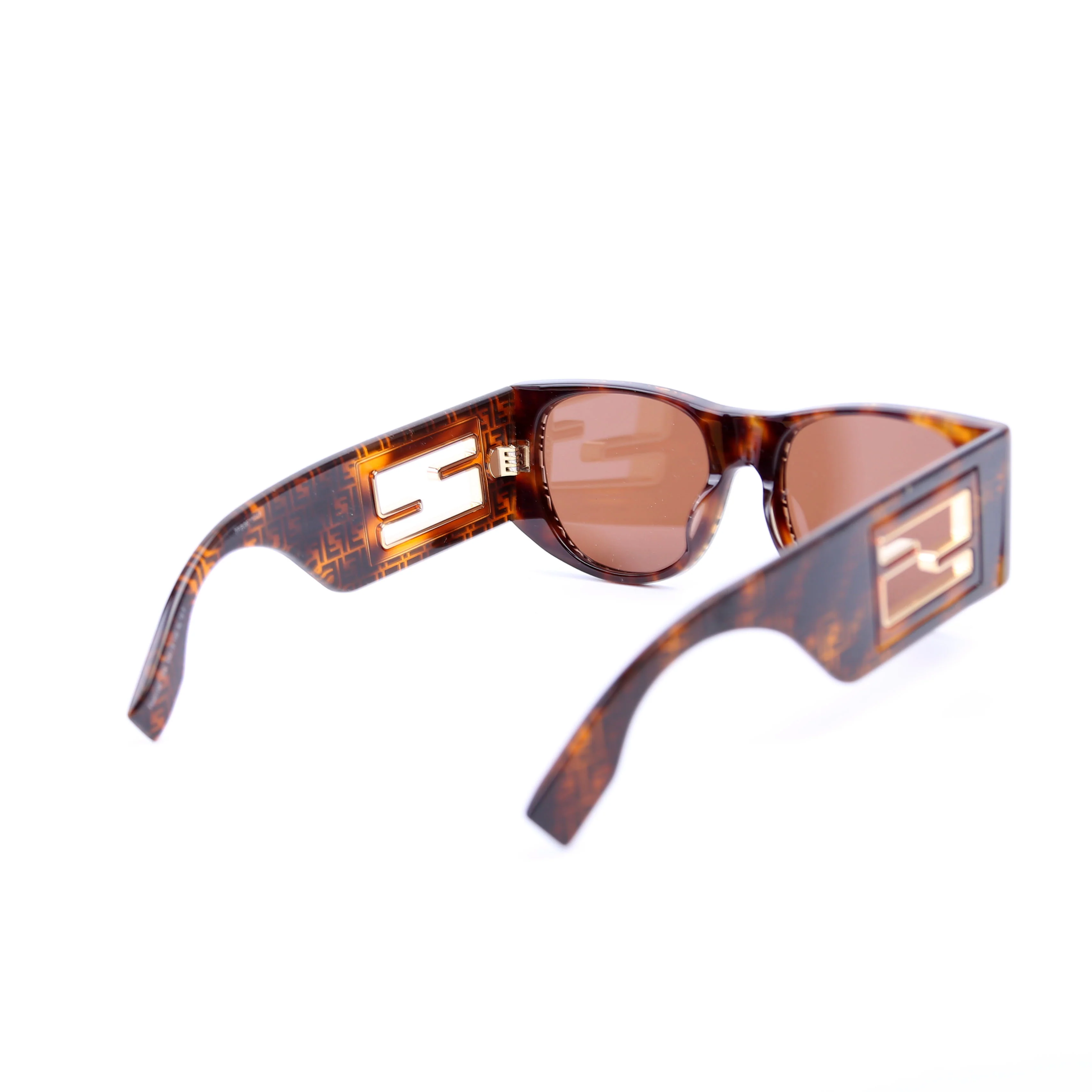 FE401091 FF Square Sunglasses Brown - Image 4