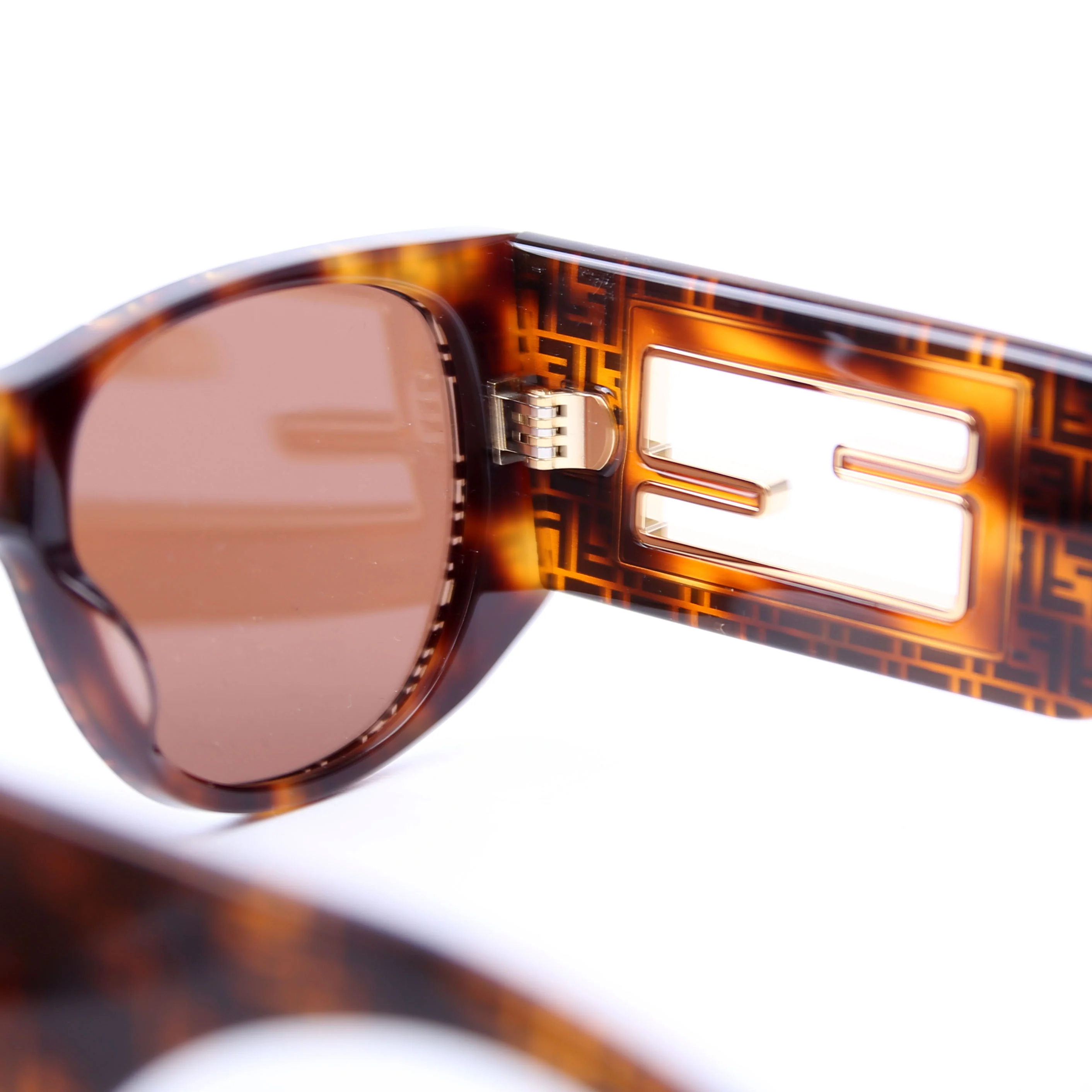 FE401091 FF Square Sunglasses Brown - Image 7