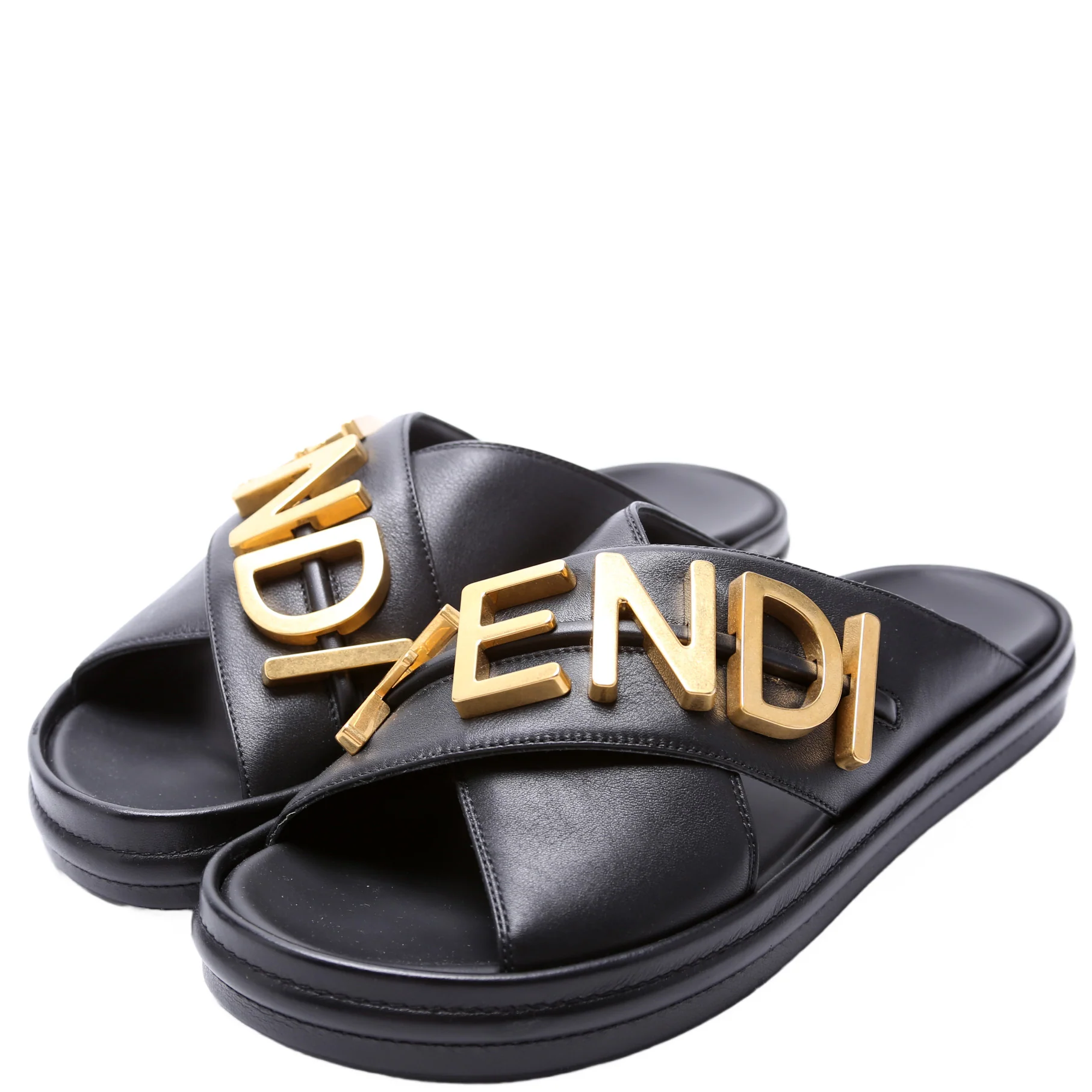 Fendigraphy Leather Sandals Size 39